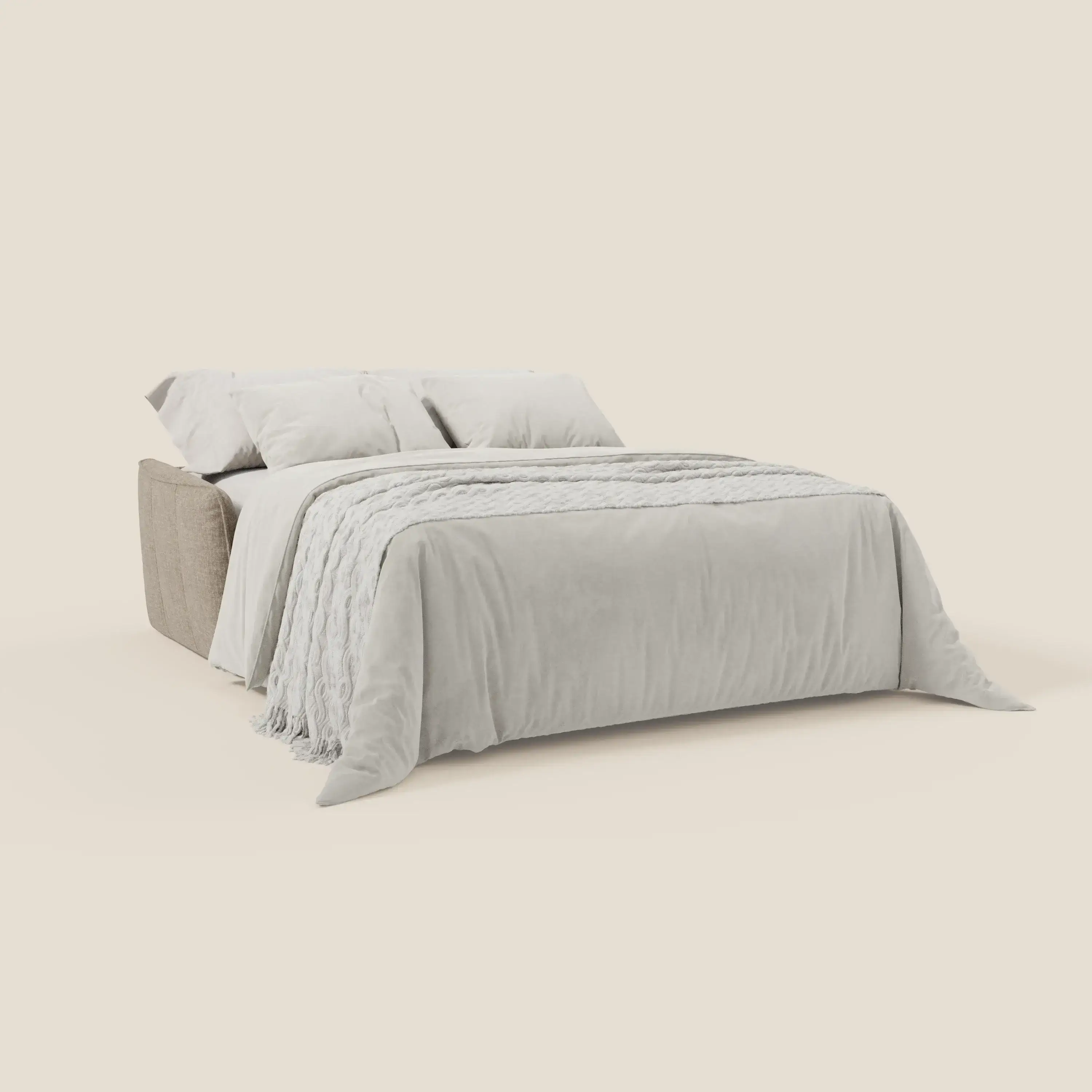 Elios Canapé convertible avec coussins de dossier souples en tissu détachable T24 brun taupe - Image 2