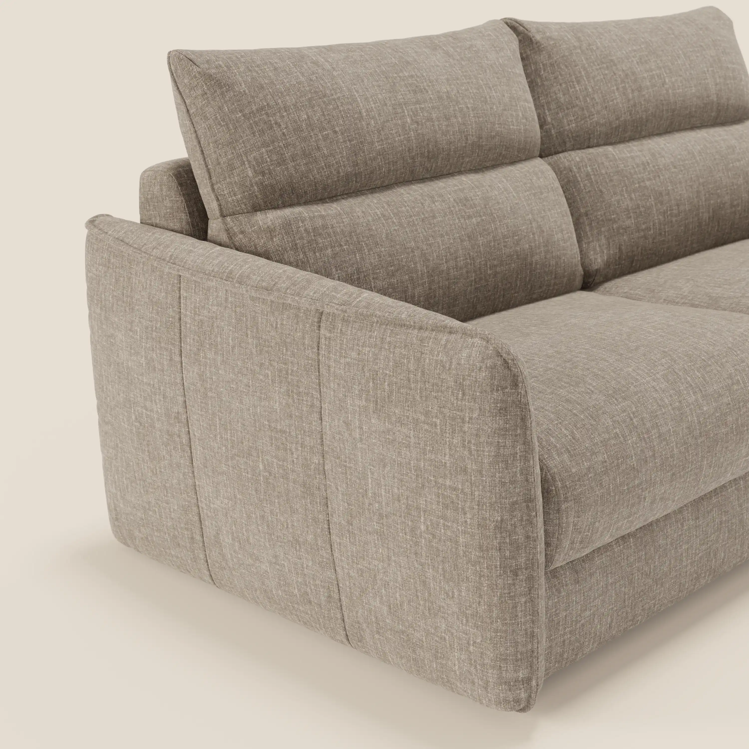 Elios Canapé convertible avec coussins de dossier souples en tissu détachable T24 brun taupe - Image 6