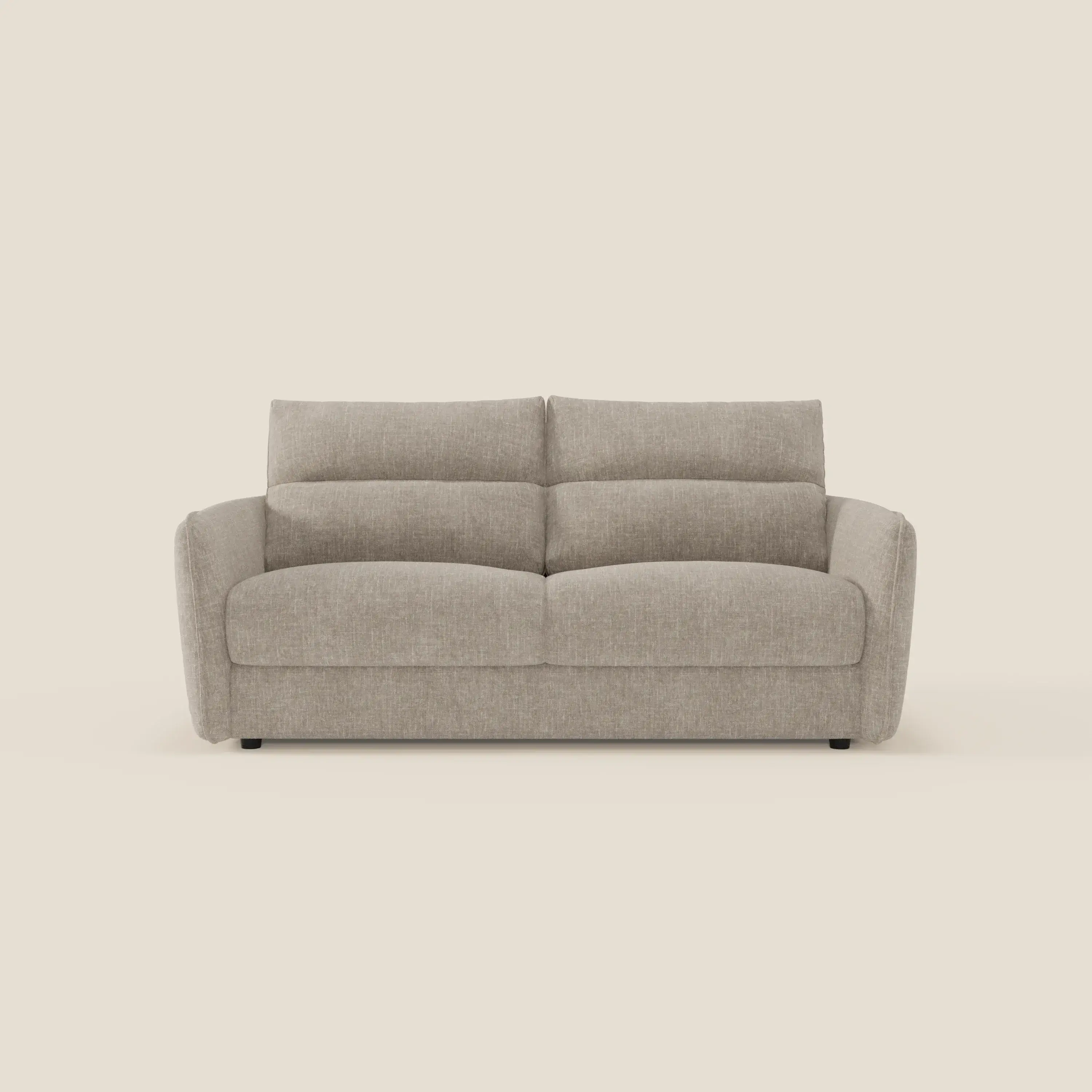 Elios Canapé convertible avec coussins de dossier souples en tissu détachable T24 lin clair