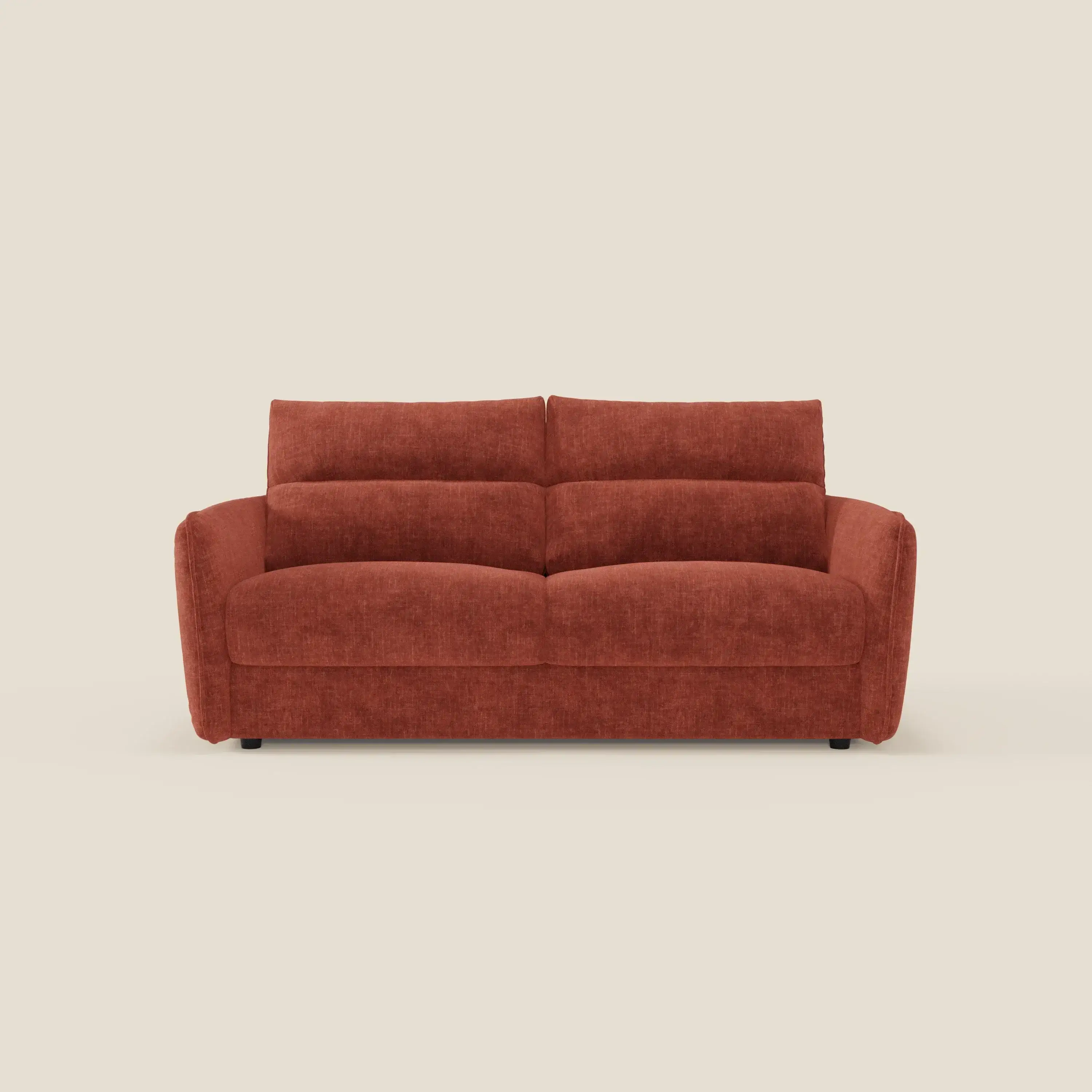 Elios Canapé convertible avec coussins de dossier souples en tissu détachable T24 rouille