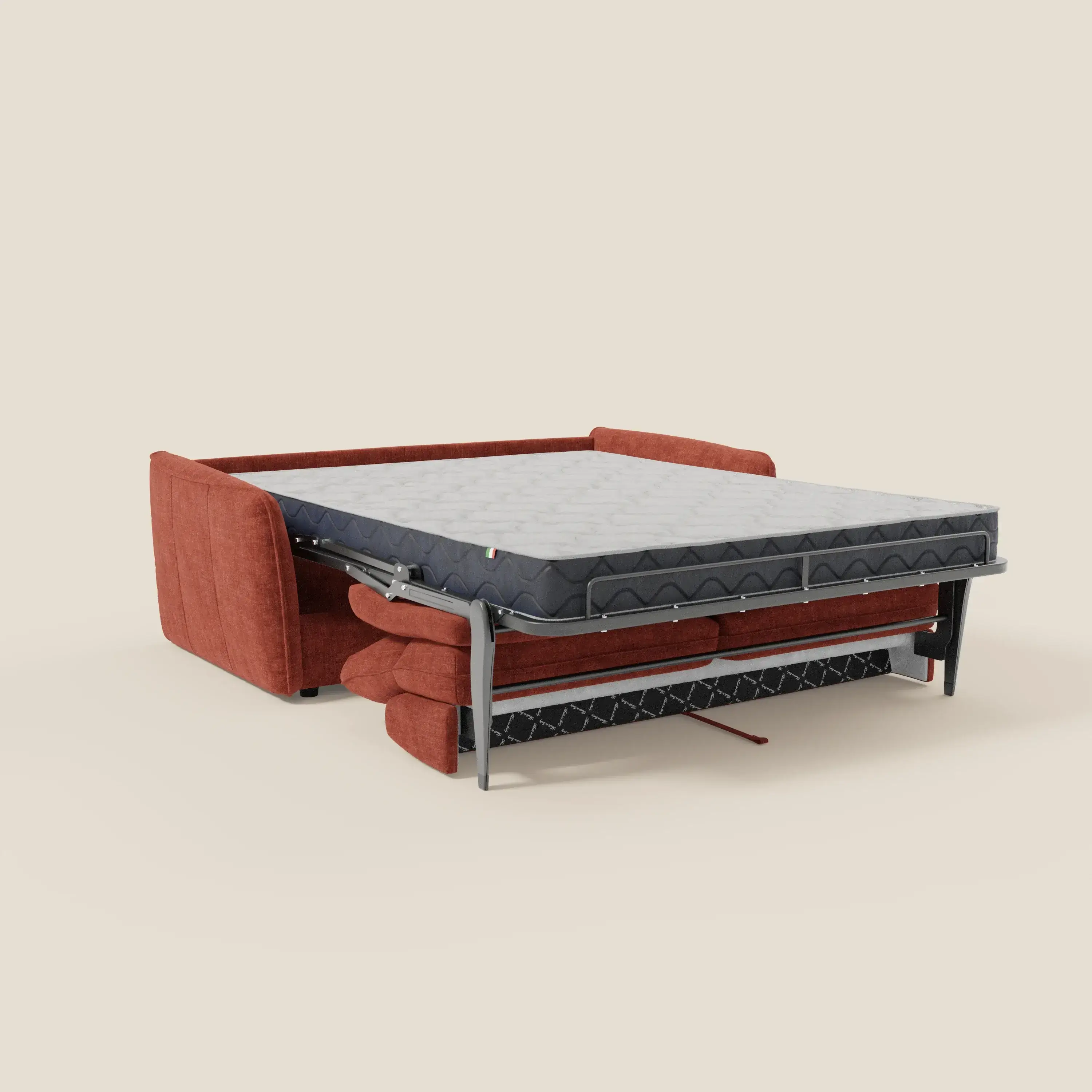 Elios Canapé convertible avec coussins de dossier souples en tissu détachable T24 rouille - Image 11