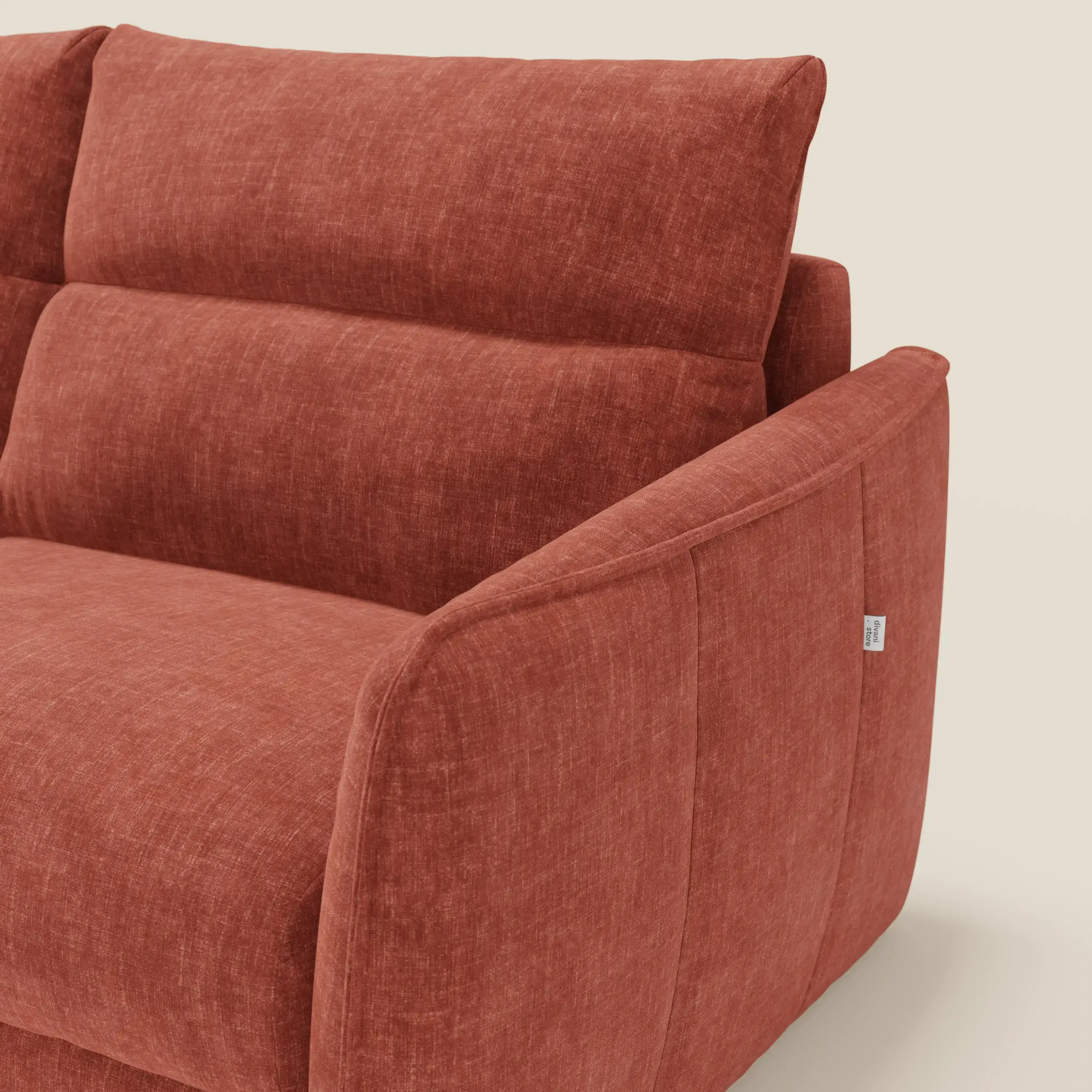 Elios Canapé convertible avec coussins de dossier souples en tissu détachable T24 rouille - Image 7