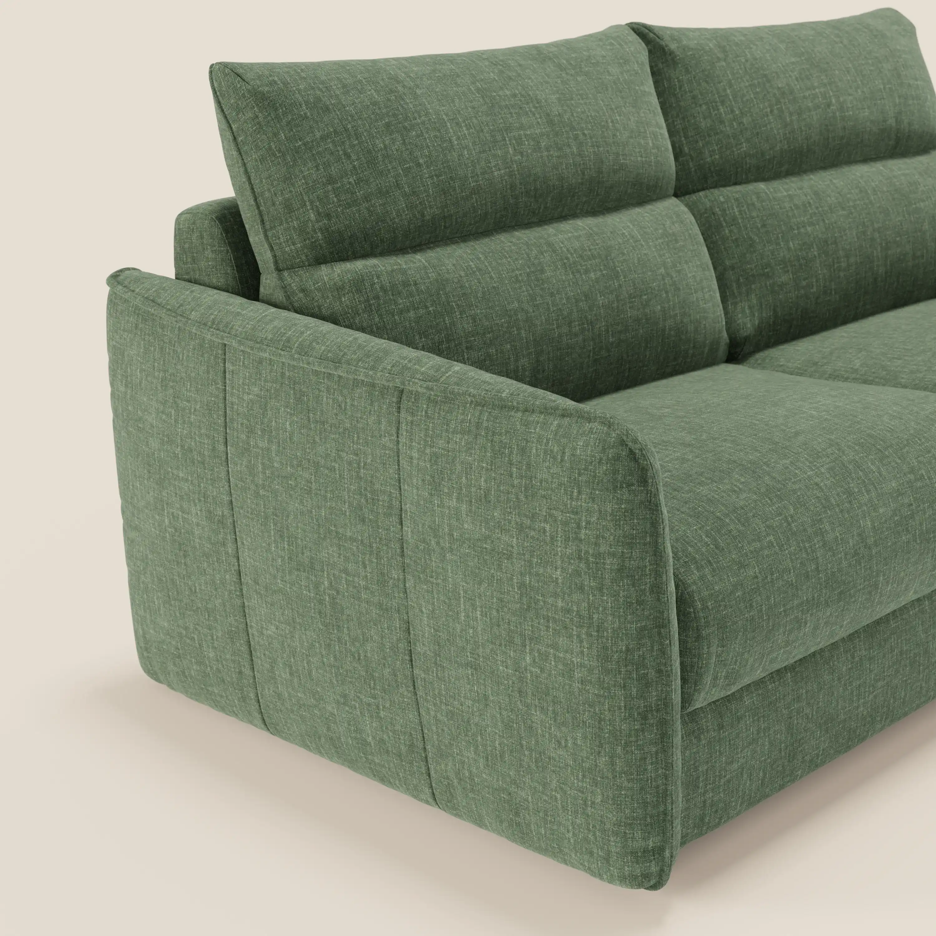Elios Canapé convertible avec coussins de dossier souples en tissu détachable T24 vert olive - Image 6