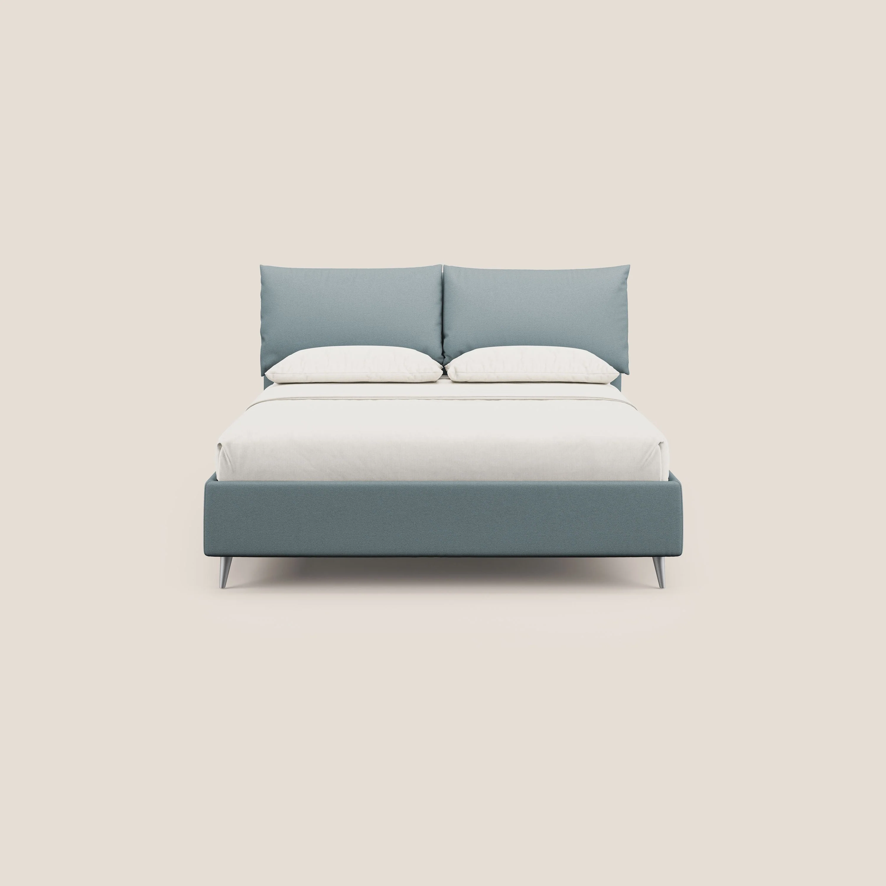 Elsa lit rembourré avec coffre de rangement en tissu détachable T05 bleu gris - Image 3
