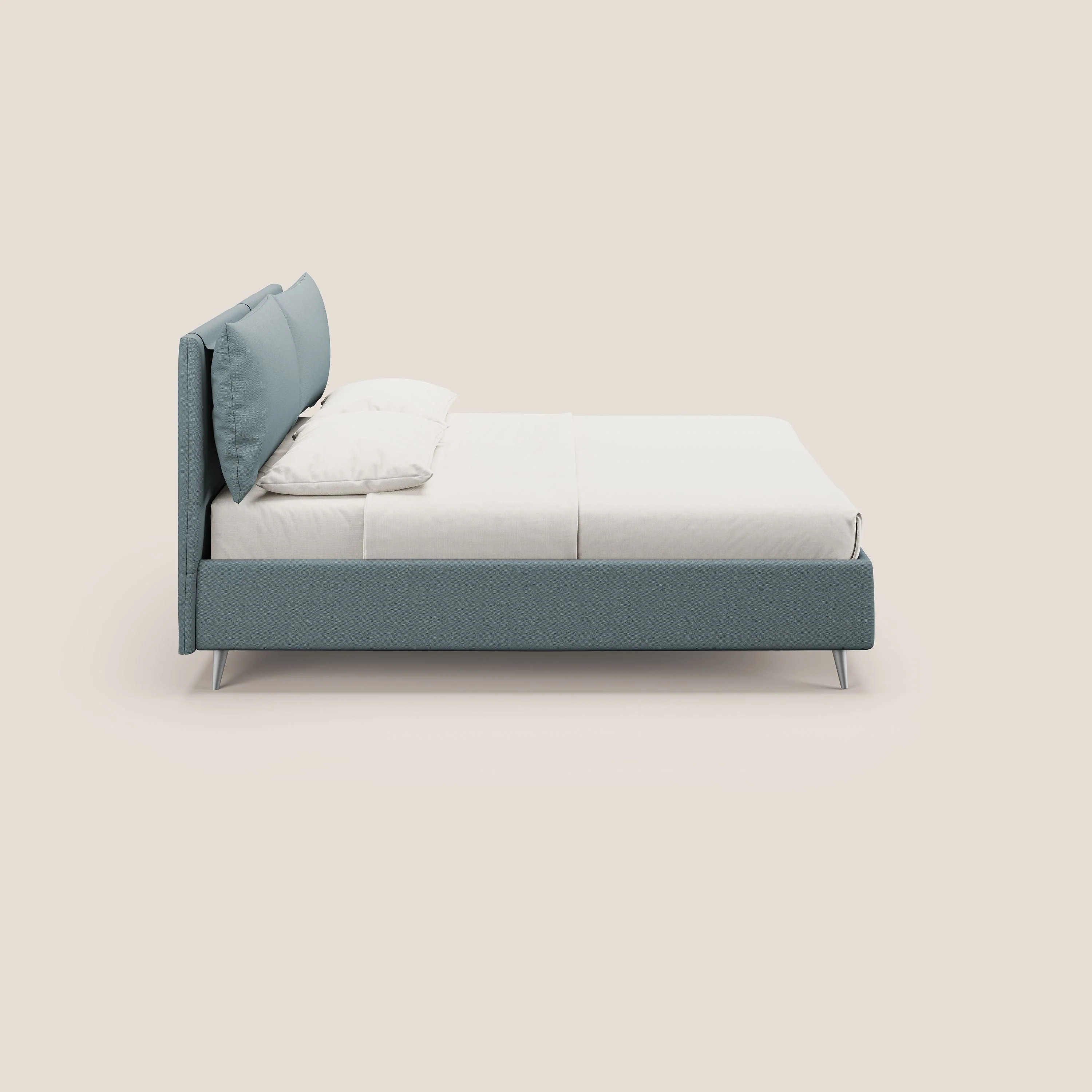 Elsa lit rembourré avec coffre de rangement en tissu détachable T05 bleu gris - Image 4