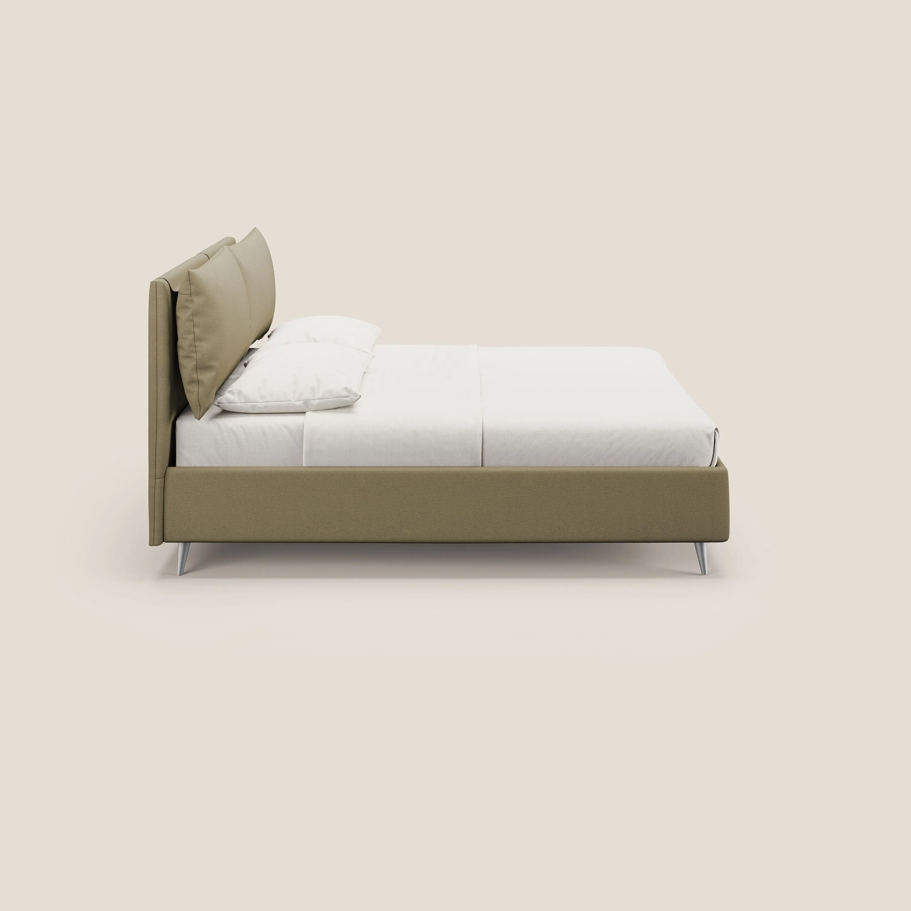 Elsa lit rembourré avec coffre de rangement en tissu détachable T05 chameau - Image 4