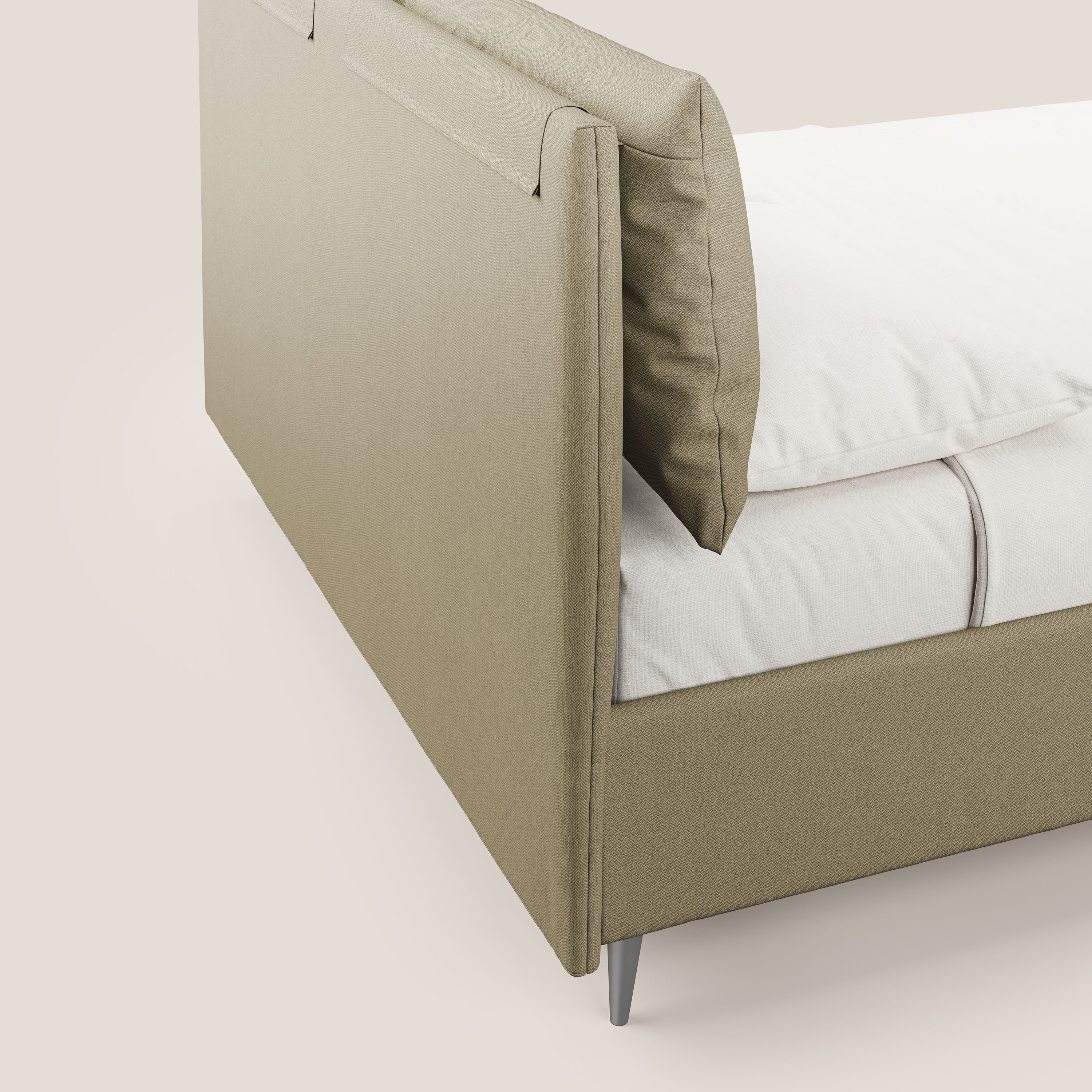 Elsa lit rembourré avec coffre de rangement en tissu détachable T05 chameau - Image 7