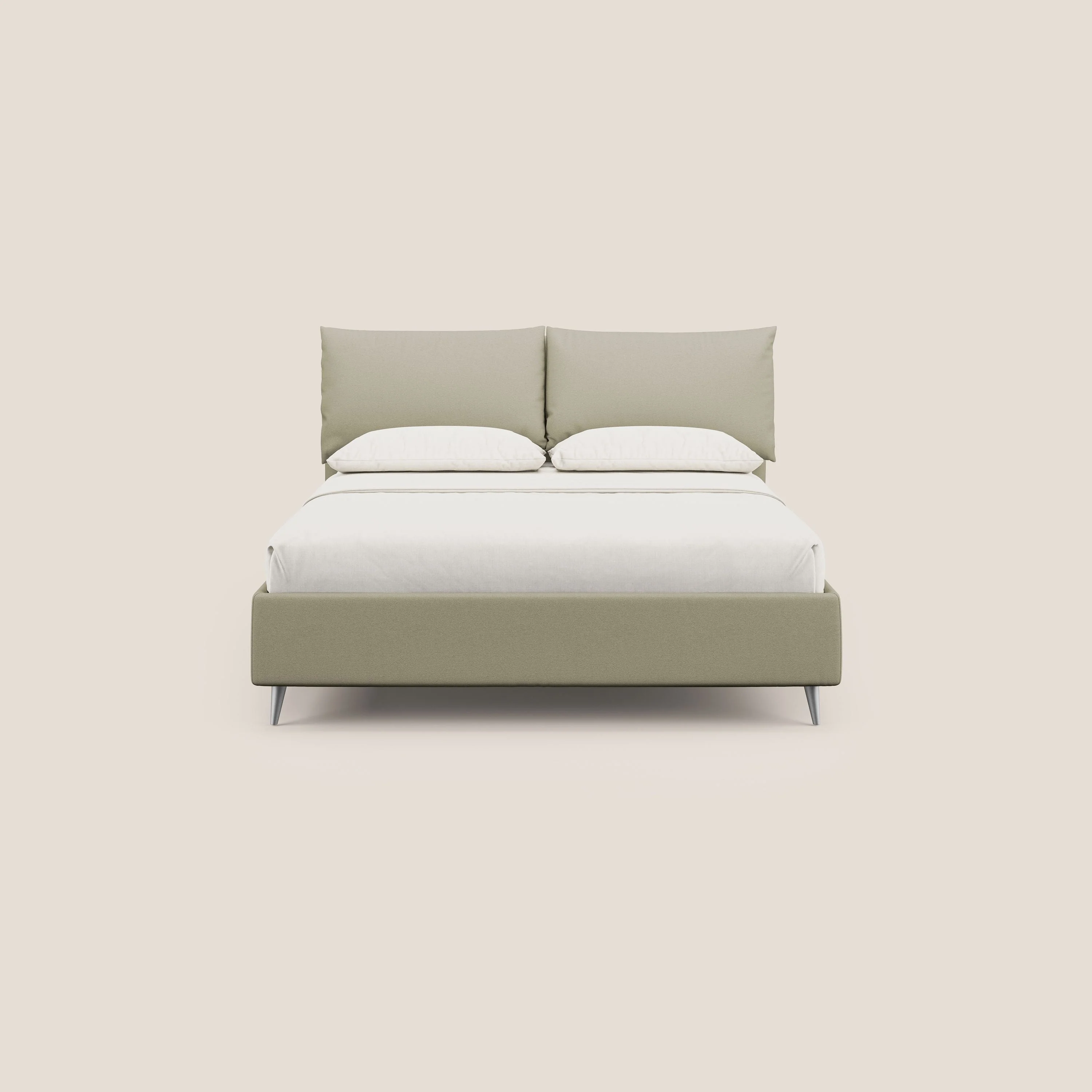 Elsa lit rembourré avec coffre de rangement en tissu détachable T05 crÚme - Image 3