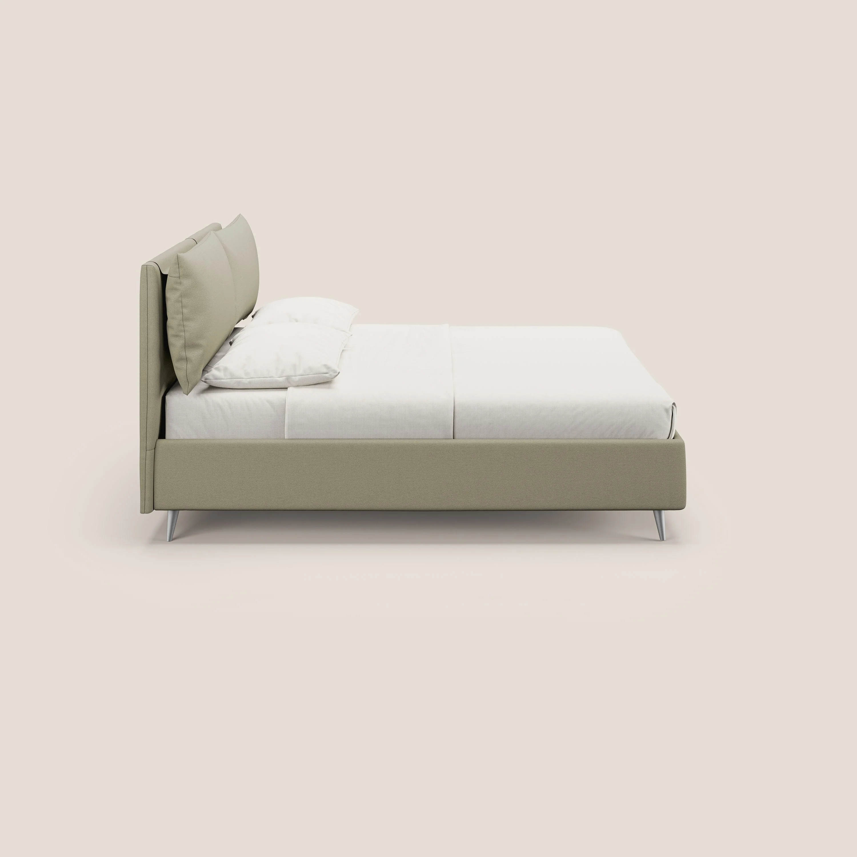 Elsa lit rembourré avec coffre de rangement en tissu détachable T05 crÚme - Image 4