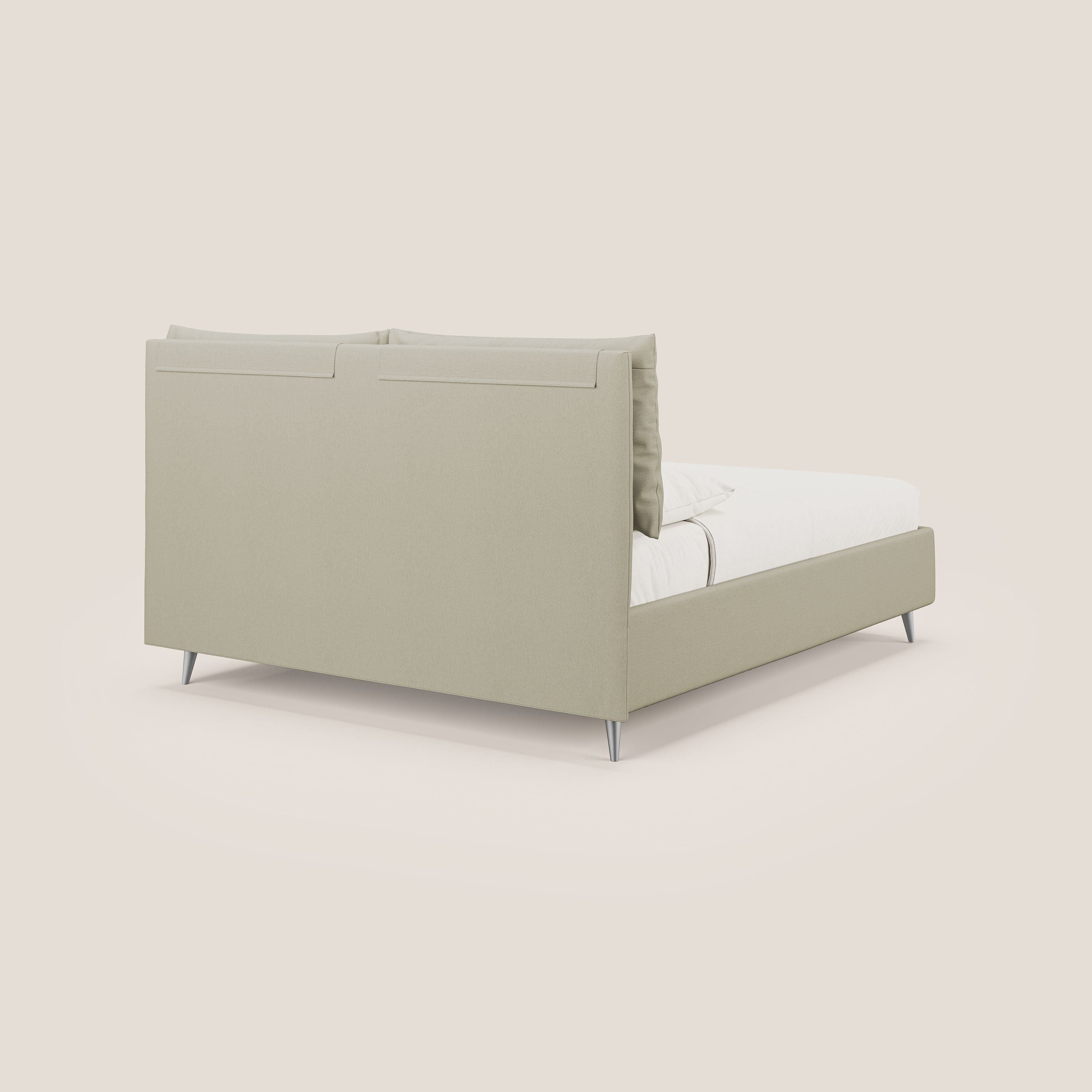 Elsa lit rembourré avec coffre de rangement en tissu détachable T05 crÚme - Image 5