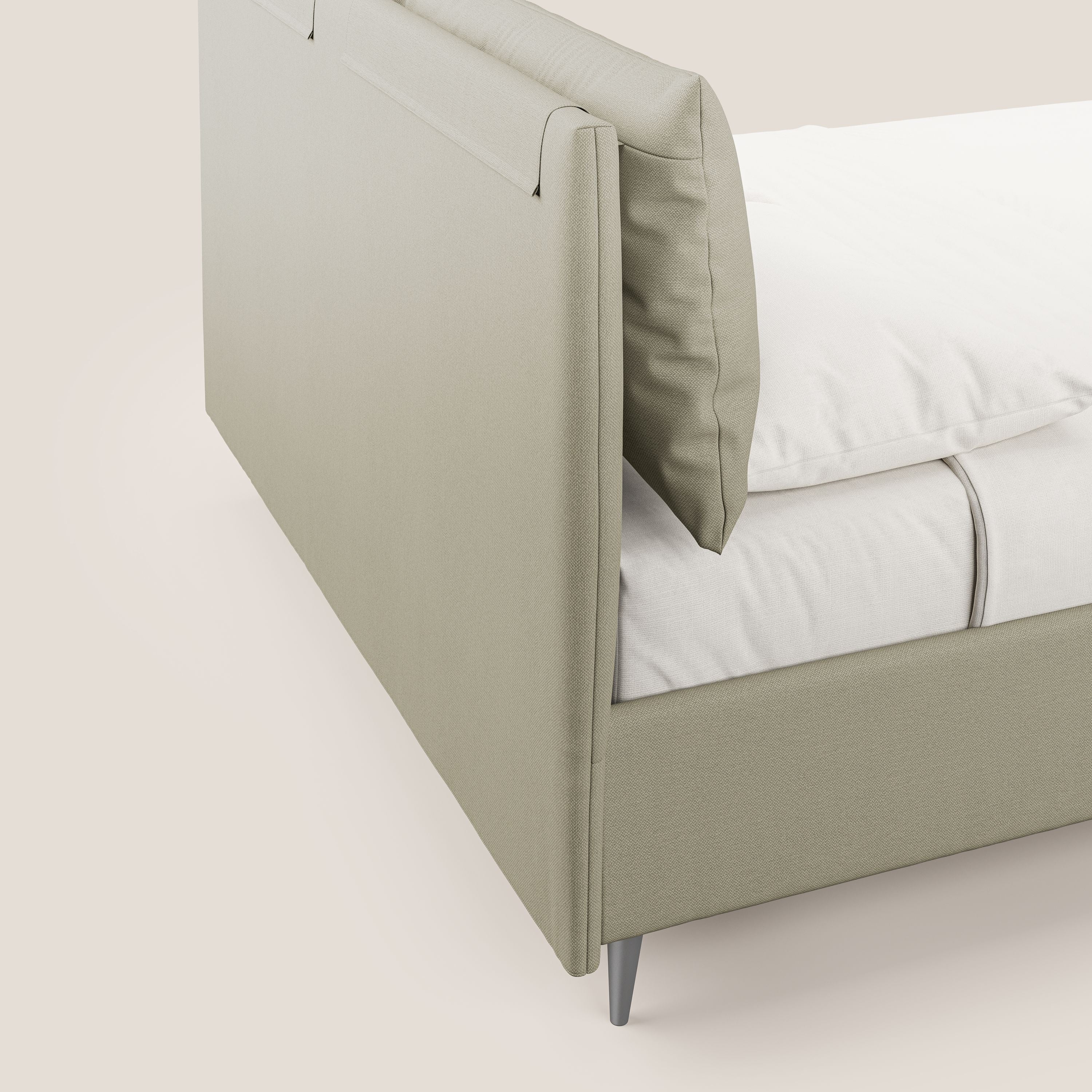 Elsa lit rembourré avec coffre de rangement en tissu détachable T05 crÚme - Image 7