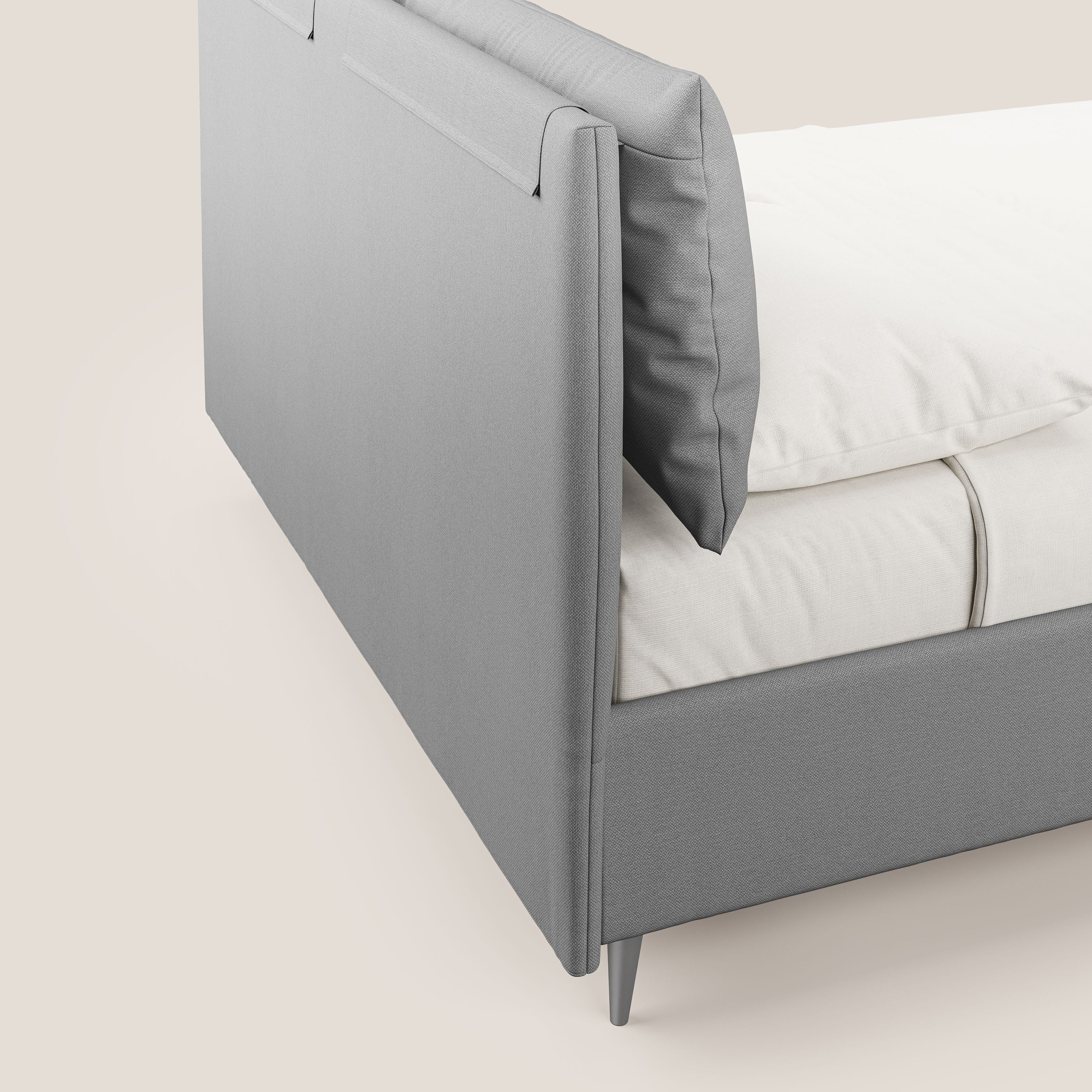 Elsa lit rembourré avec coffre de rangement en tissu détachable T05 gris - Image 8