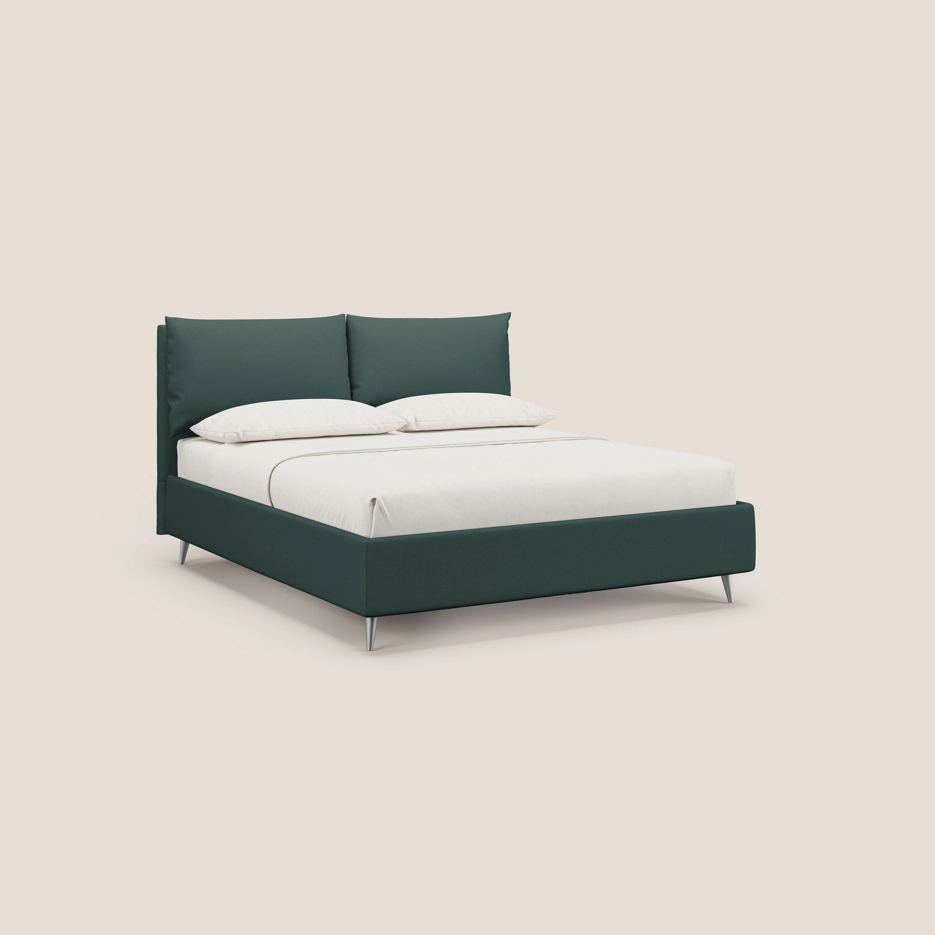 Elsa lit rembourré avec coffre de rangement en tissu détachable T05 vert