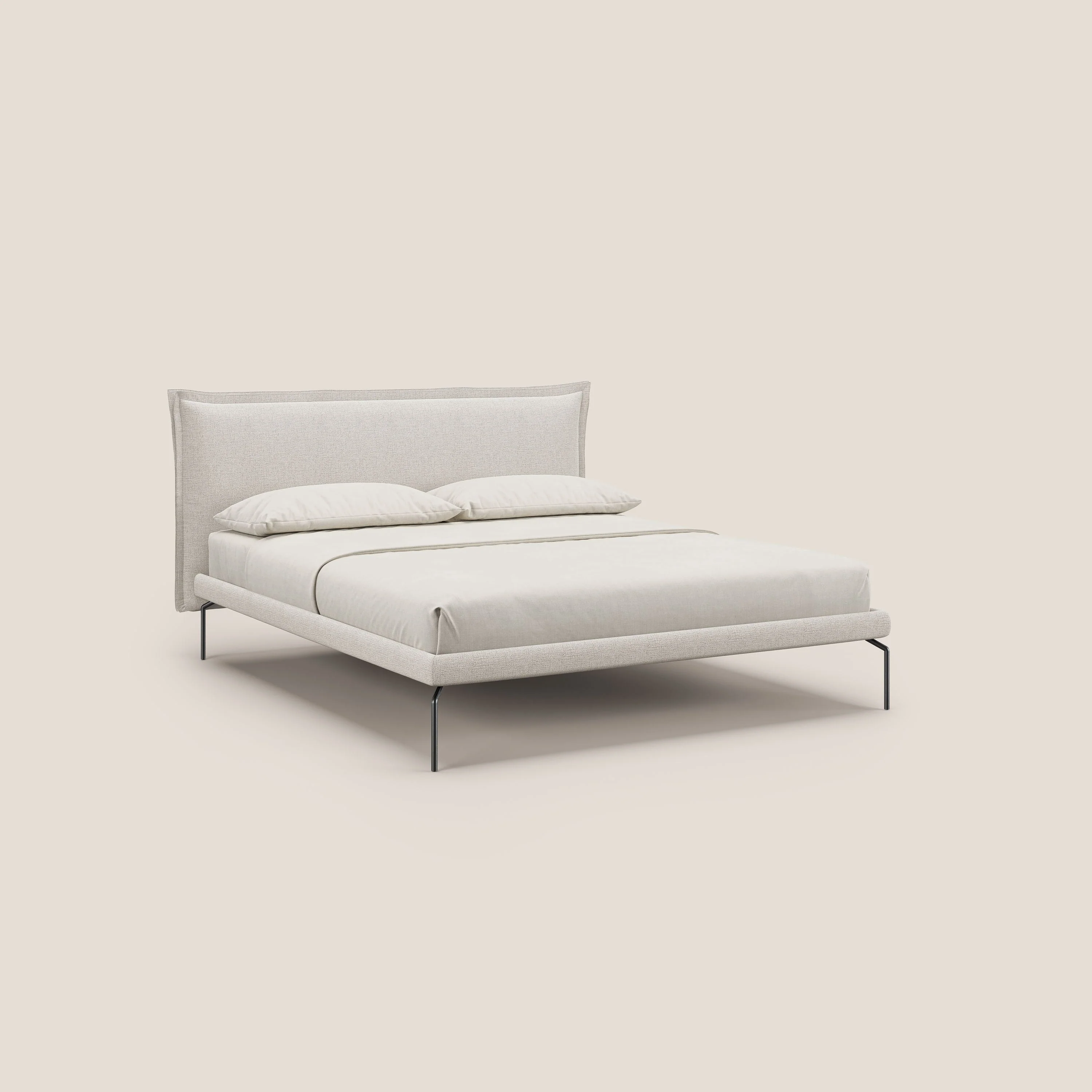 Eric lit rembourré au design minimaliste en tissu imperméable T14 crème