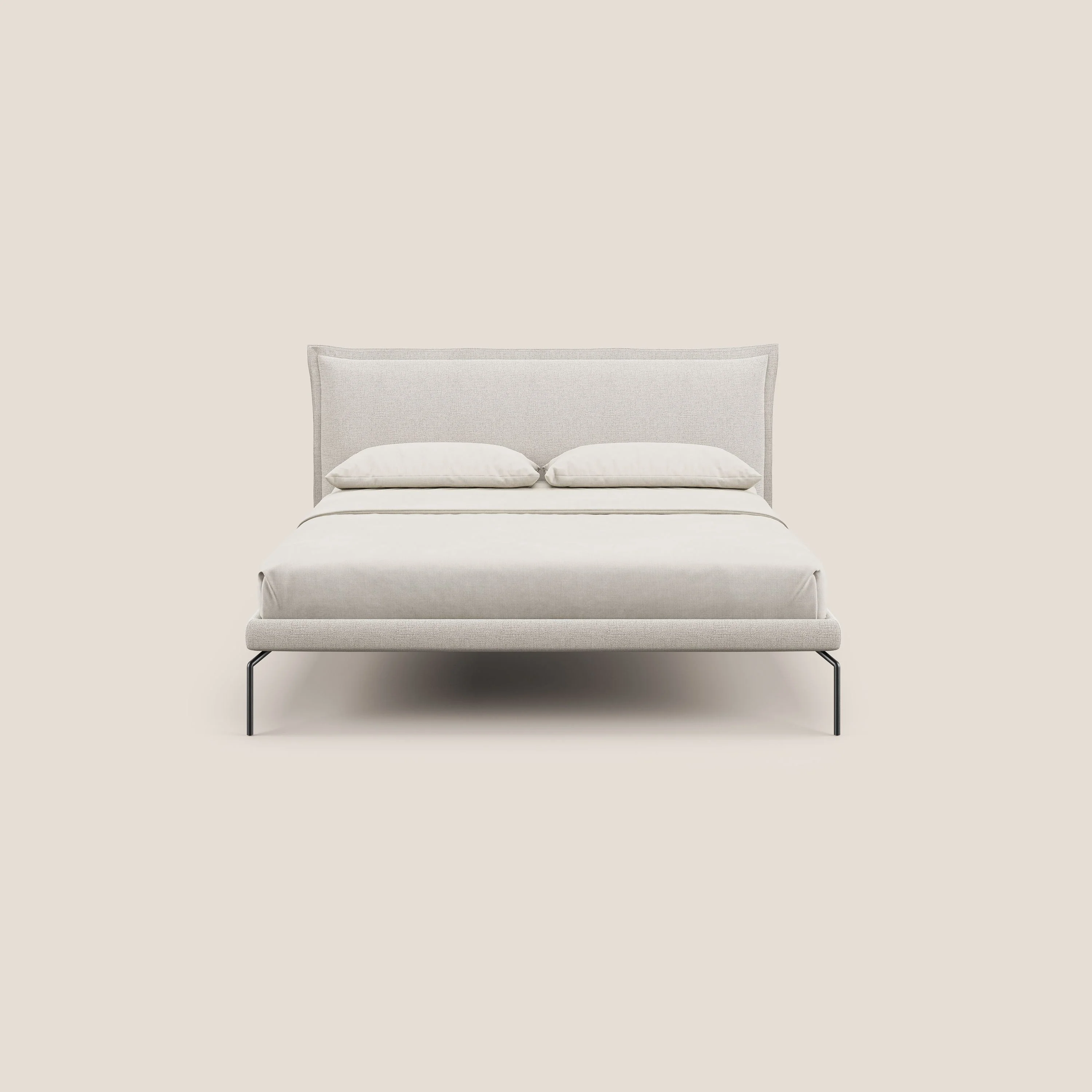 Eric lit rembourré au design minimaliste en tissu imperméable T14 crème - Image 2