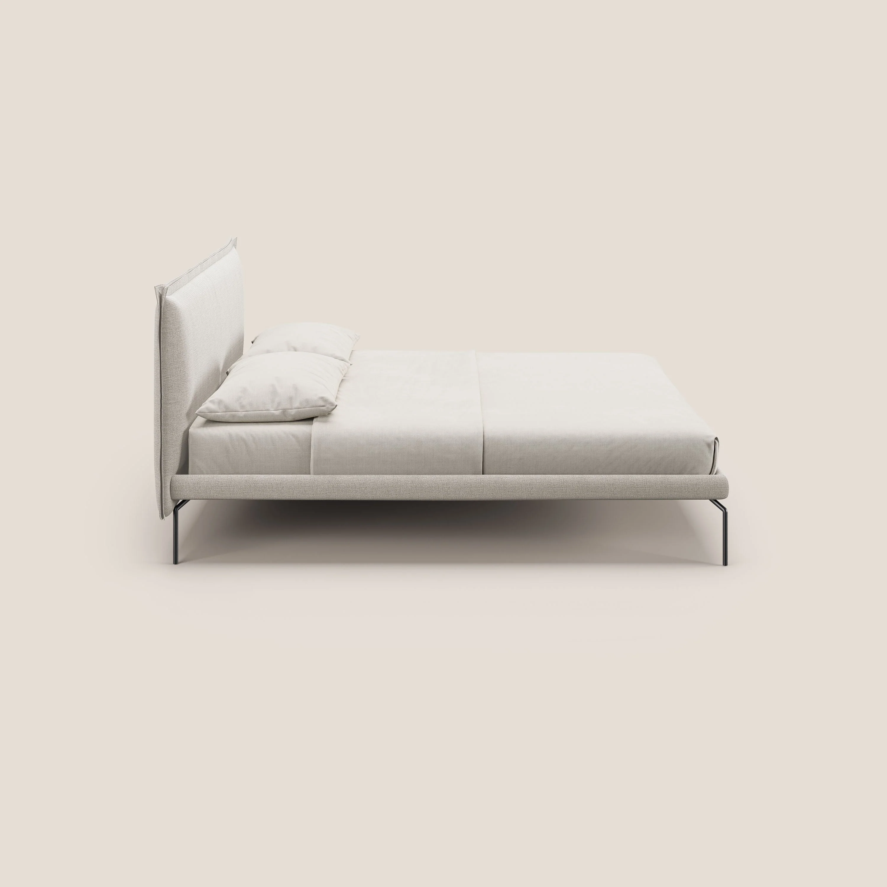 Eric lit rembourré au design minimaliste en tissu imperméable T14 crème - Image 3