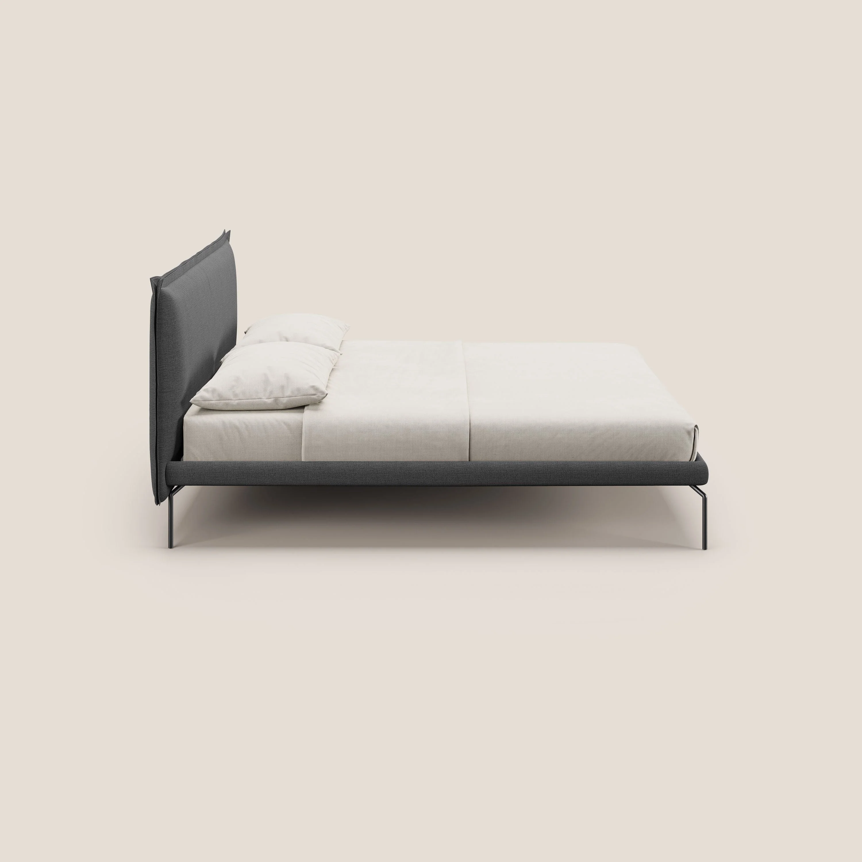 Eric lit rembourré au design minimaliste en tissu imperméable T14 gris - Image 3