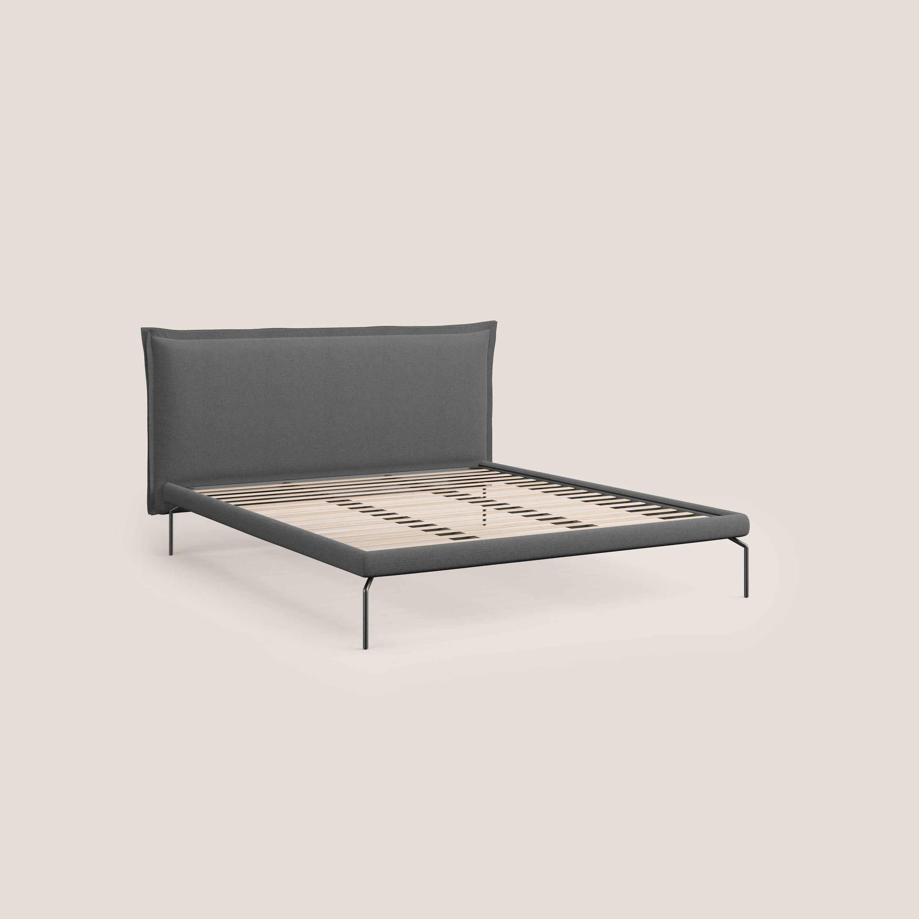 Eric lit rembourré au design minimaliste en tissu imperméable T14 gris - Image 7