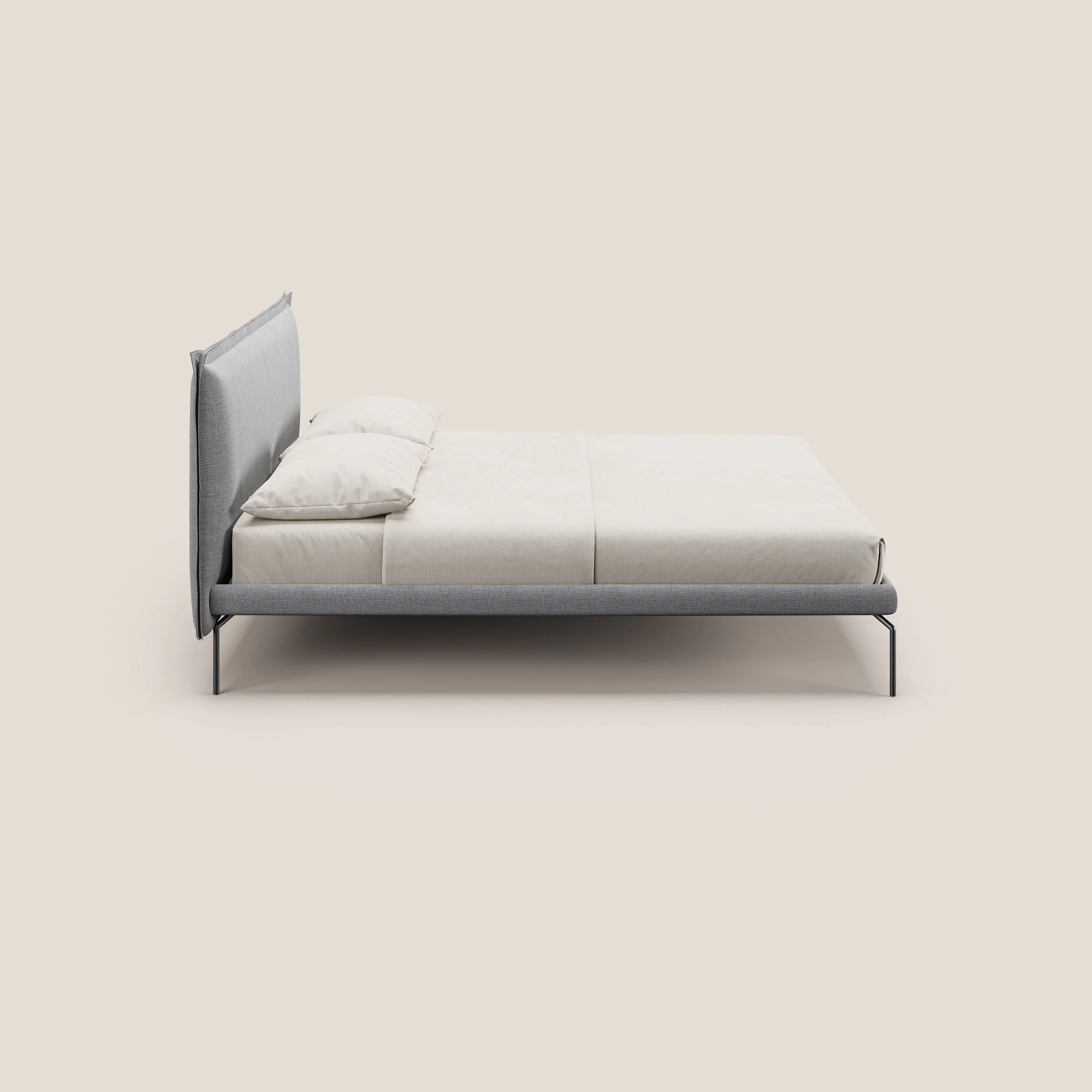 Eric lit rembourré au design minimaliste en tissu imperméable T14 gris clair - Image 3