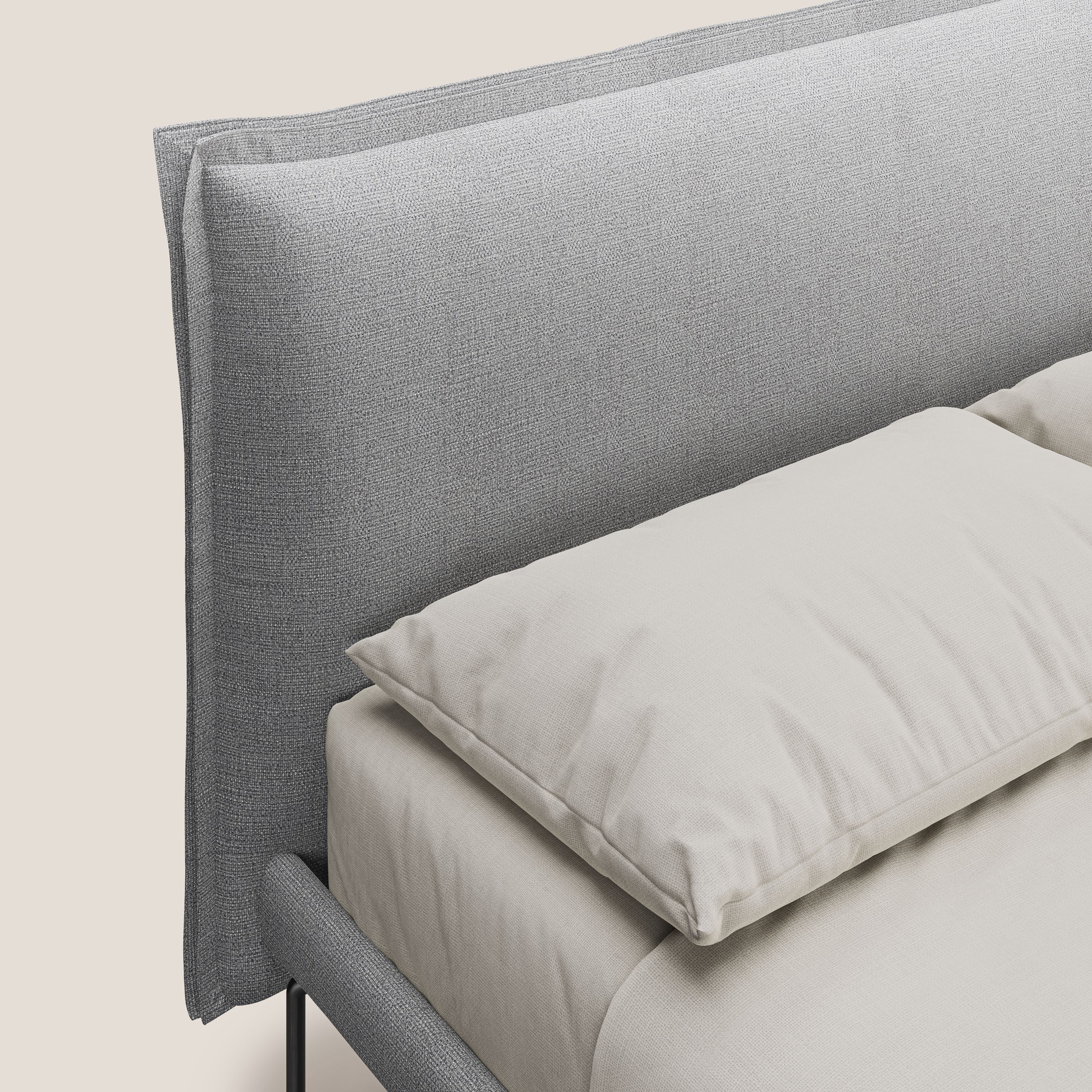 Eric lit rembourré au design minimaliste en tissu imperméable T14 gris clair - Image 5