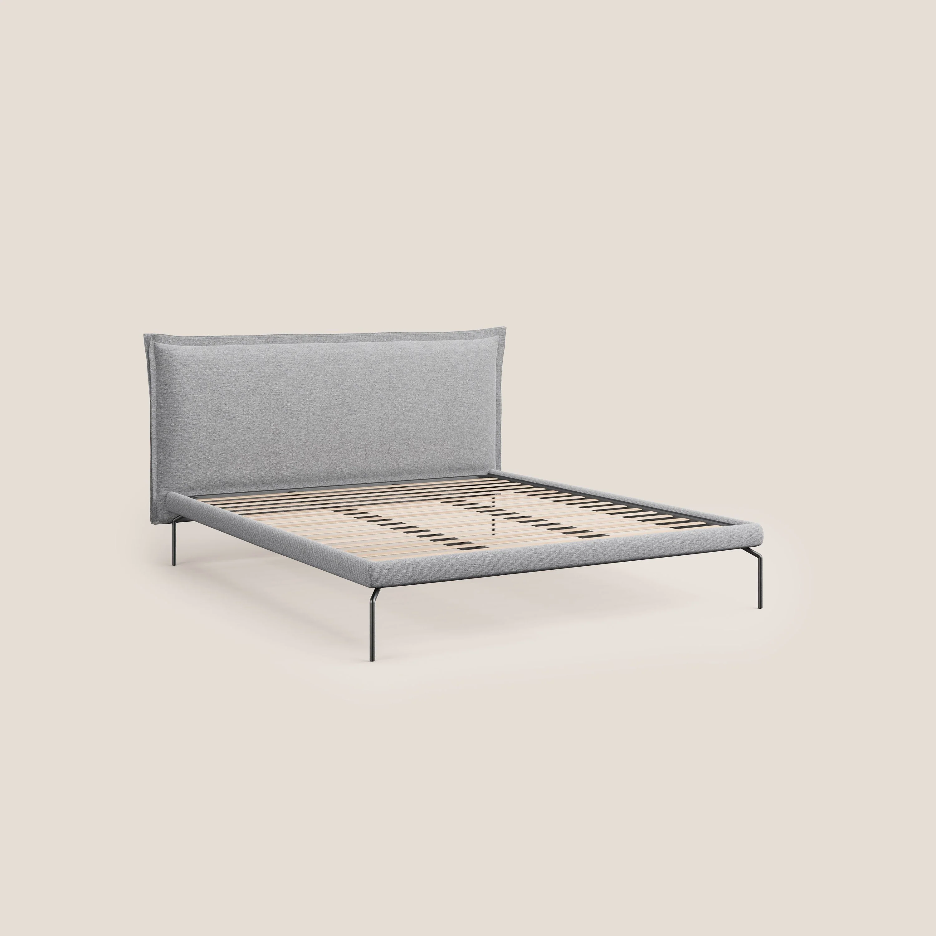 Eric lit rembourré au design minimaliste en tissu imperméable T14 gris clair - Image 7