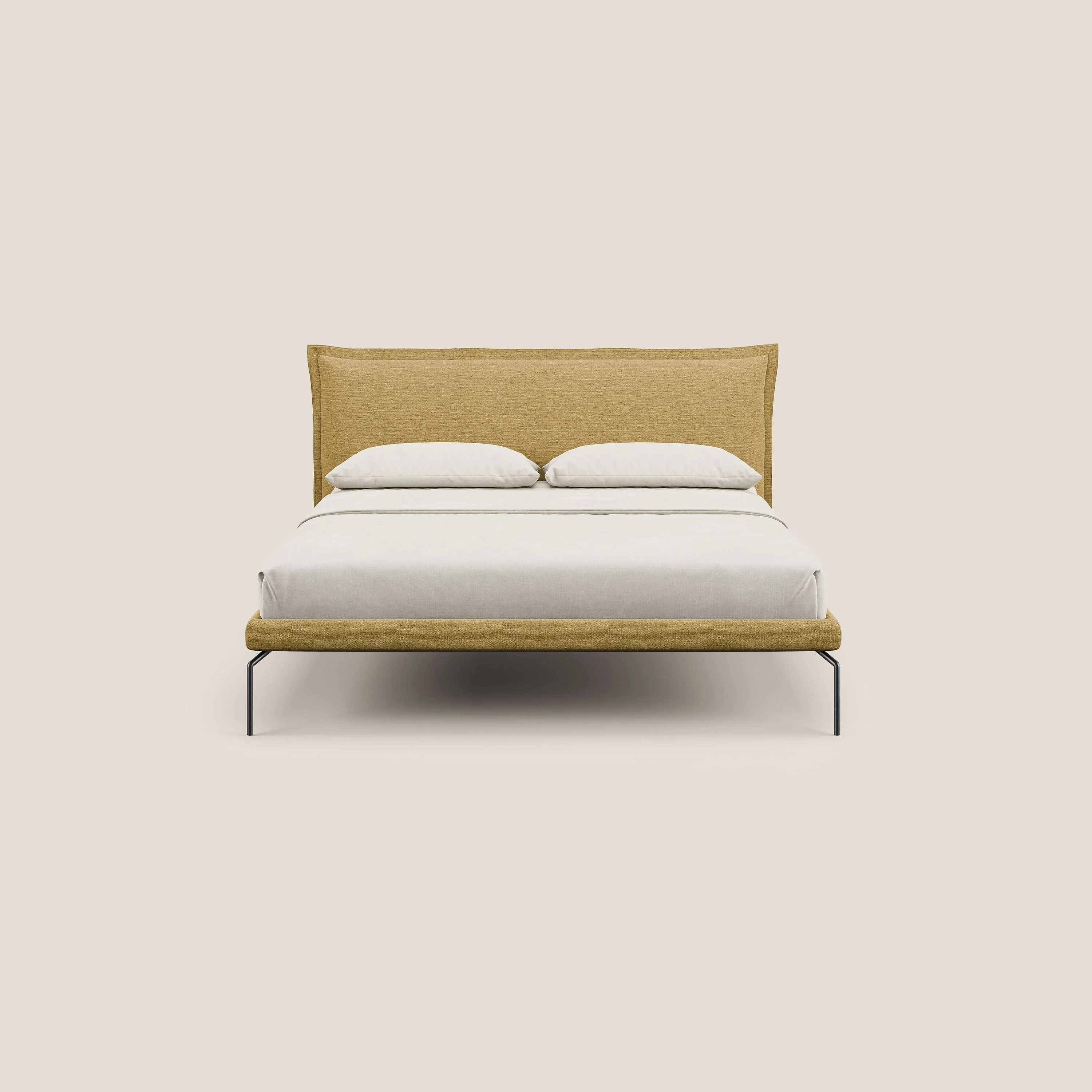 Eric lit rembourré au design minimaliste en tissu imperméable T14 jaune - Image 3