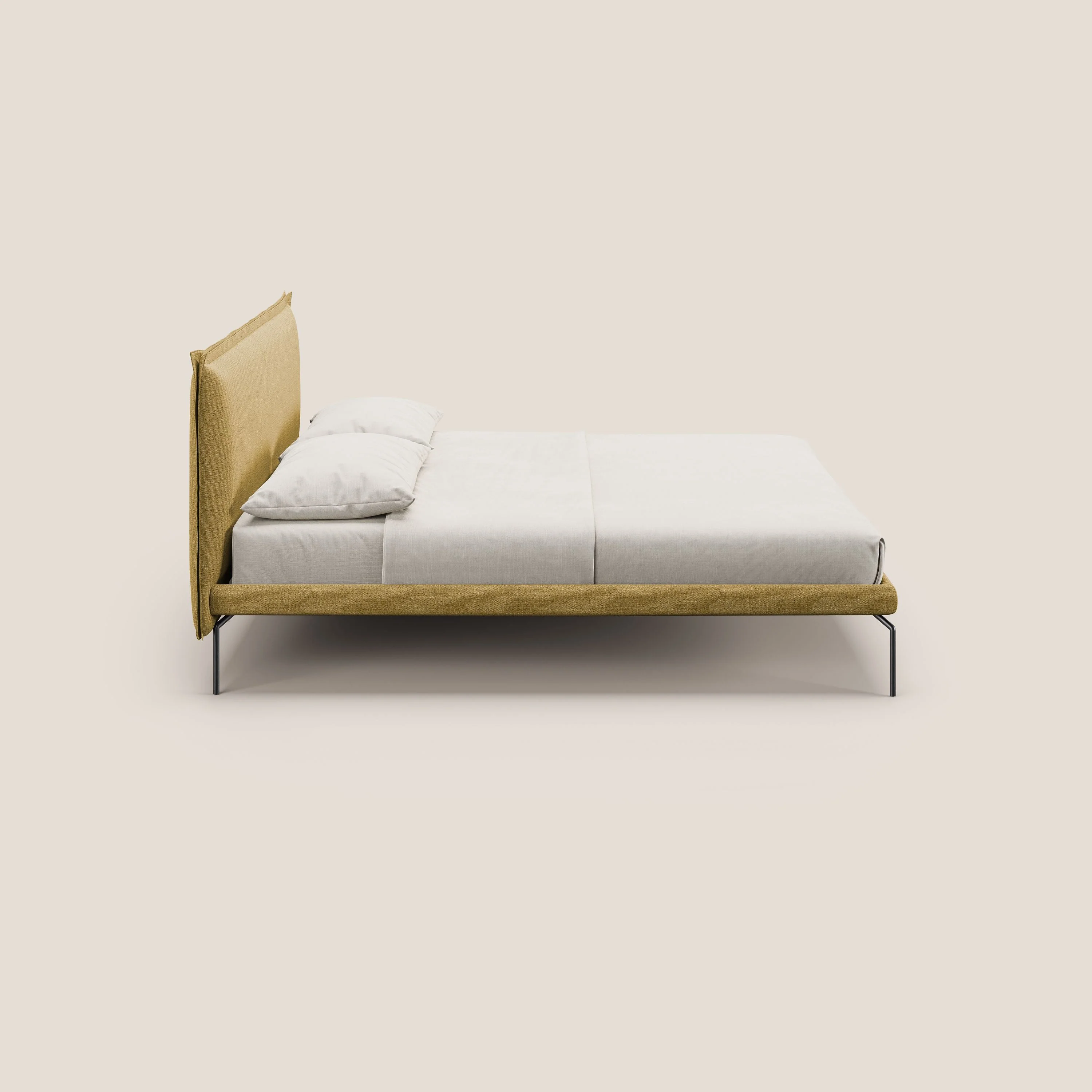 Eric lit rembourré au design minimaliste en tissu imperméable T14 jaune - Image 4
