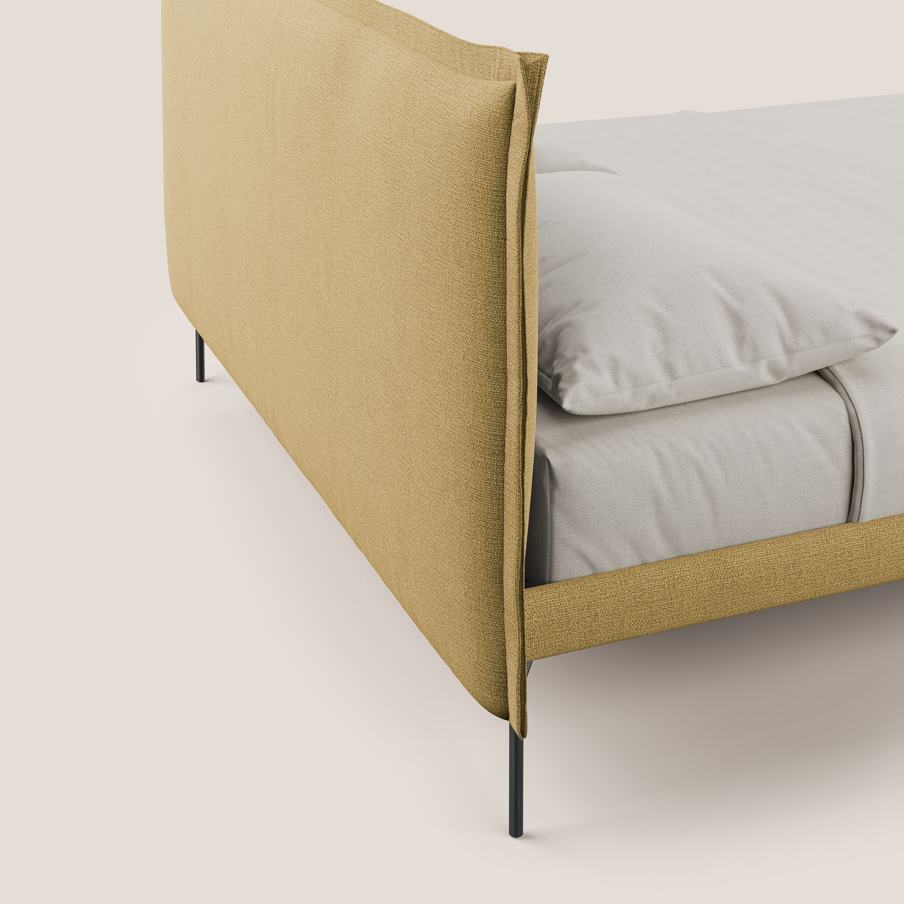 Eric lit rembourré au design minimaliste en tissu imperméable T14 jaune - Image 6