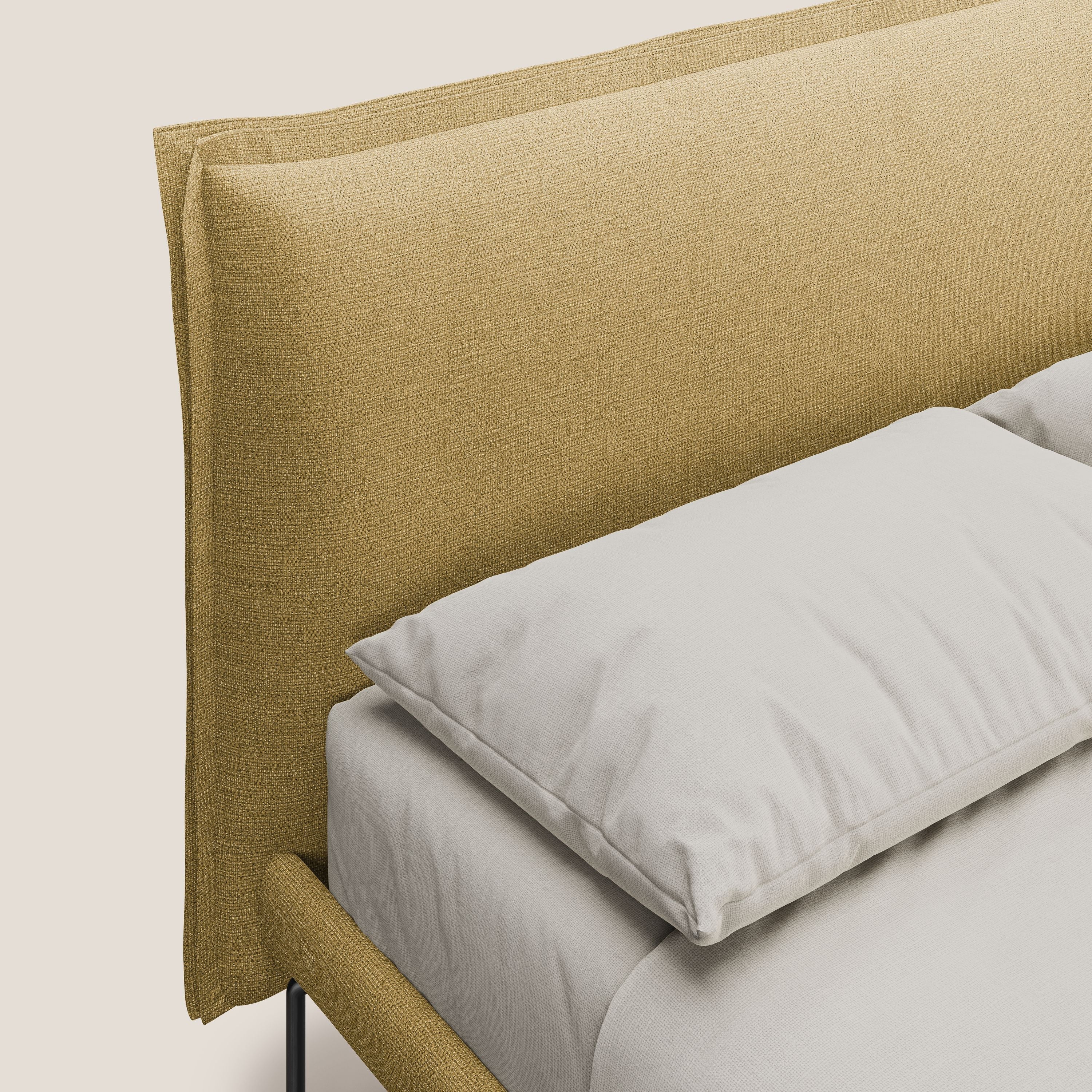 Eric lit rembourré au design minimaliste en tissu imperméable T14 jaune - Image 7