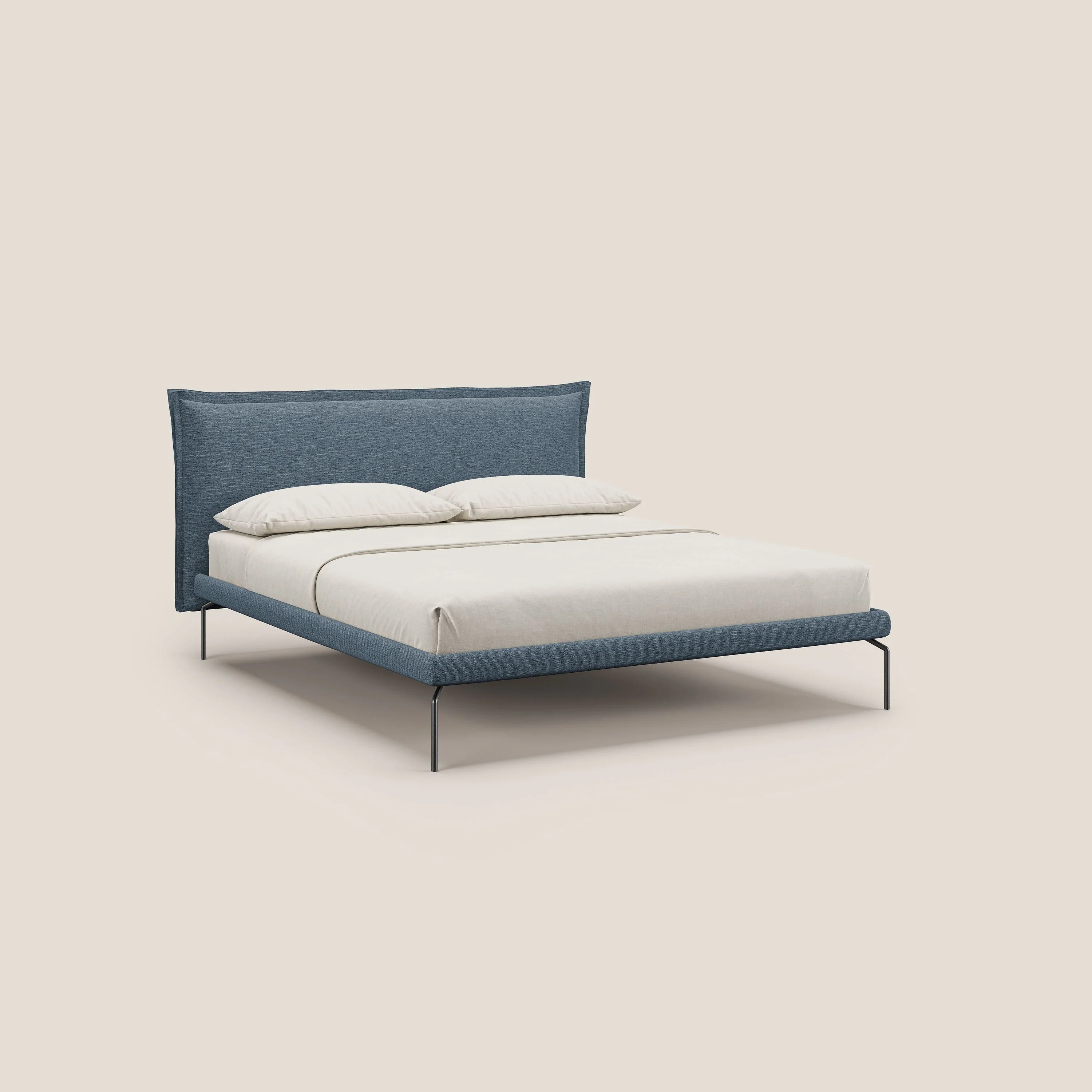 Eric lit rembourré au design minimaliste en tissu imperméable T14 sucre glace