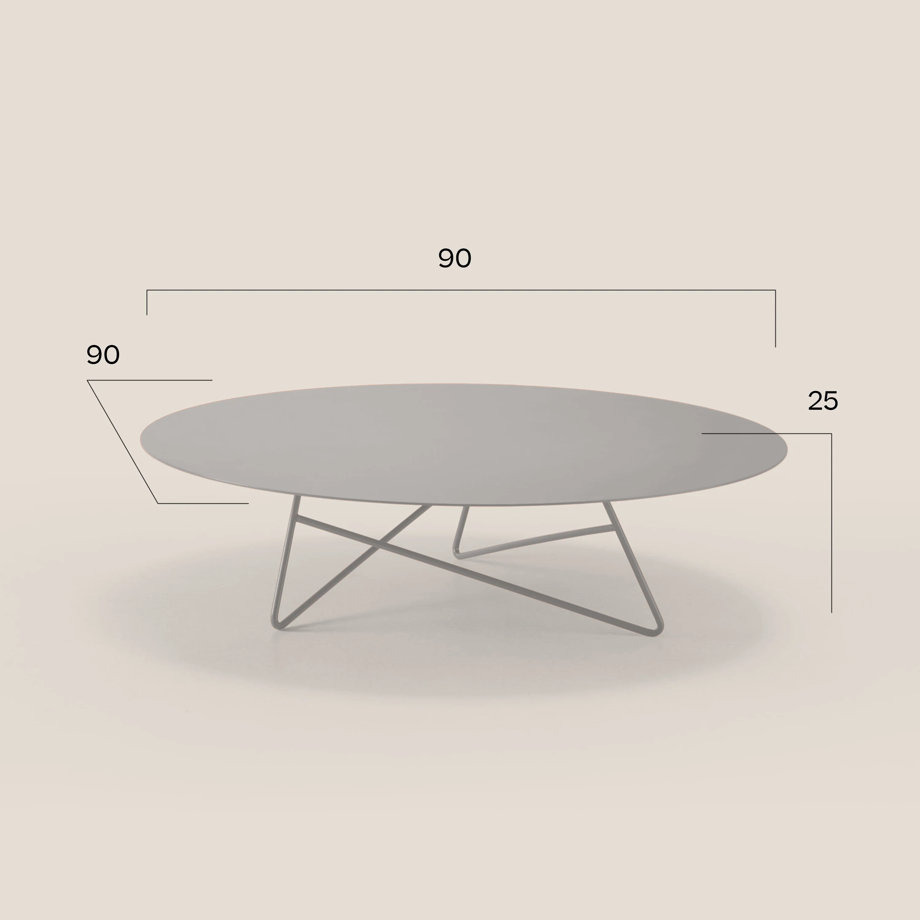 Ermione Table basse ronde pour salon en métal h25 jaune - Image 3