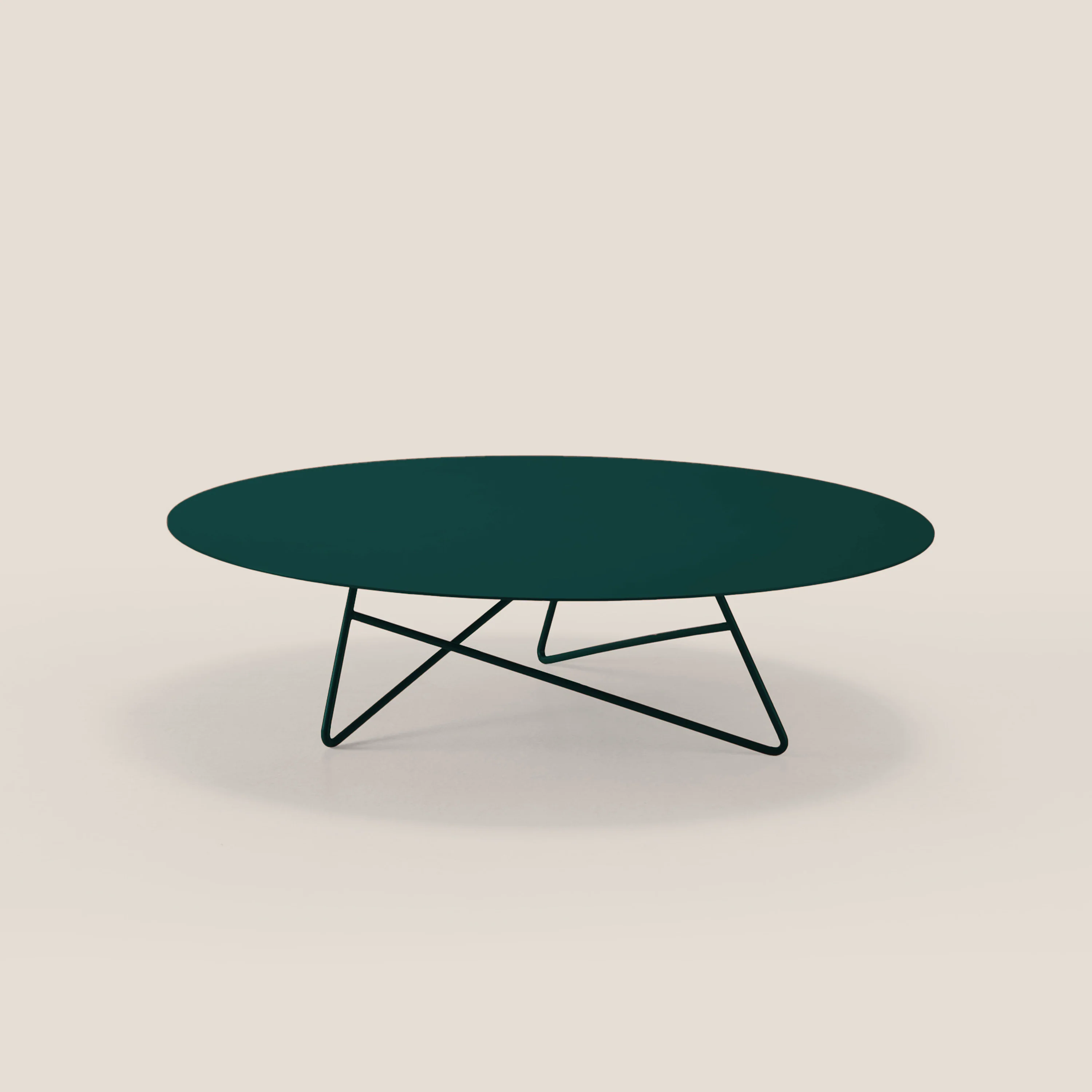 Ermione Table basse ronde pour salon en métal h25 zircon