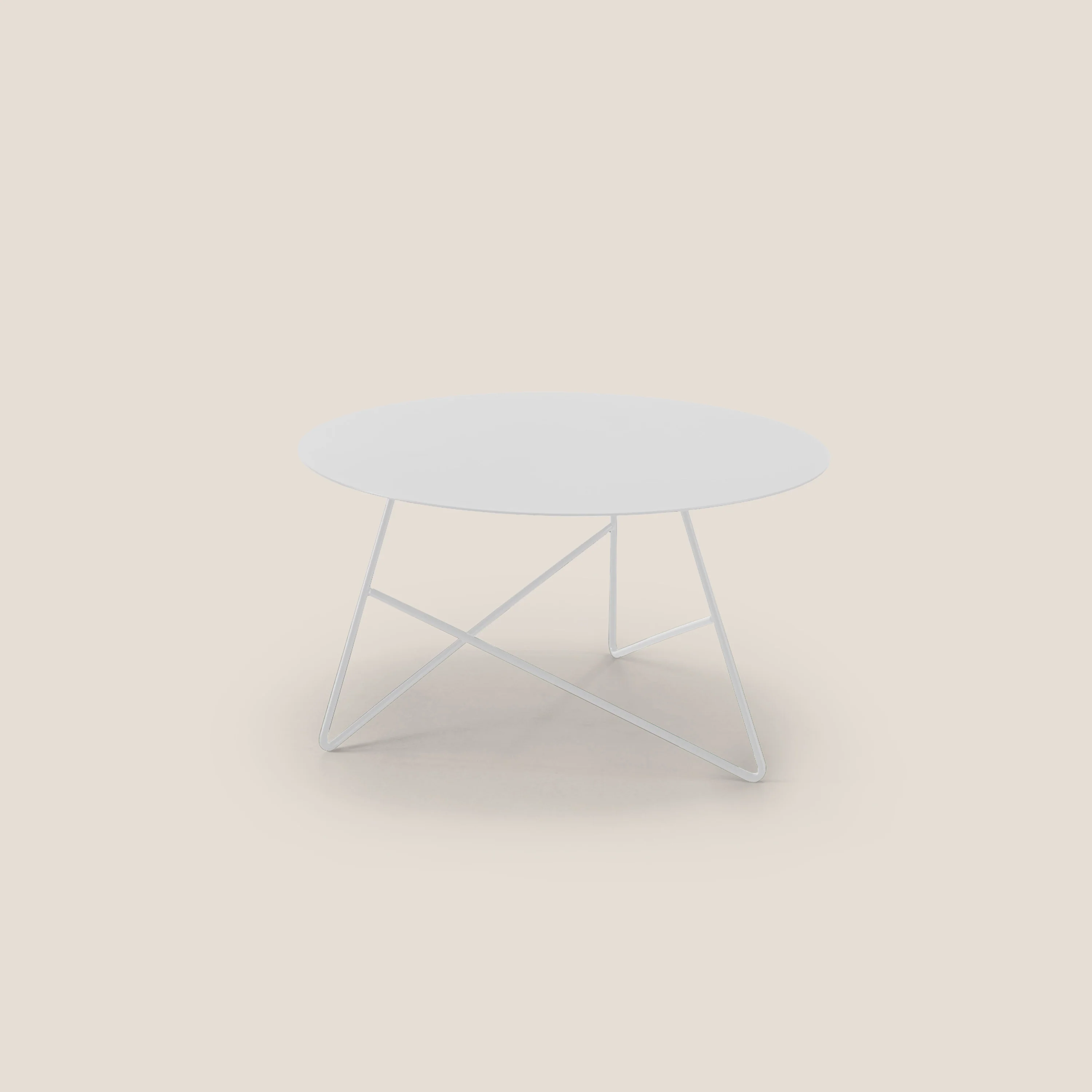 Ermione Table basse ronde en métal h35 blanc