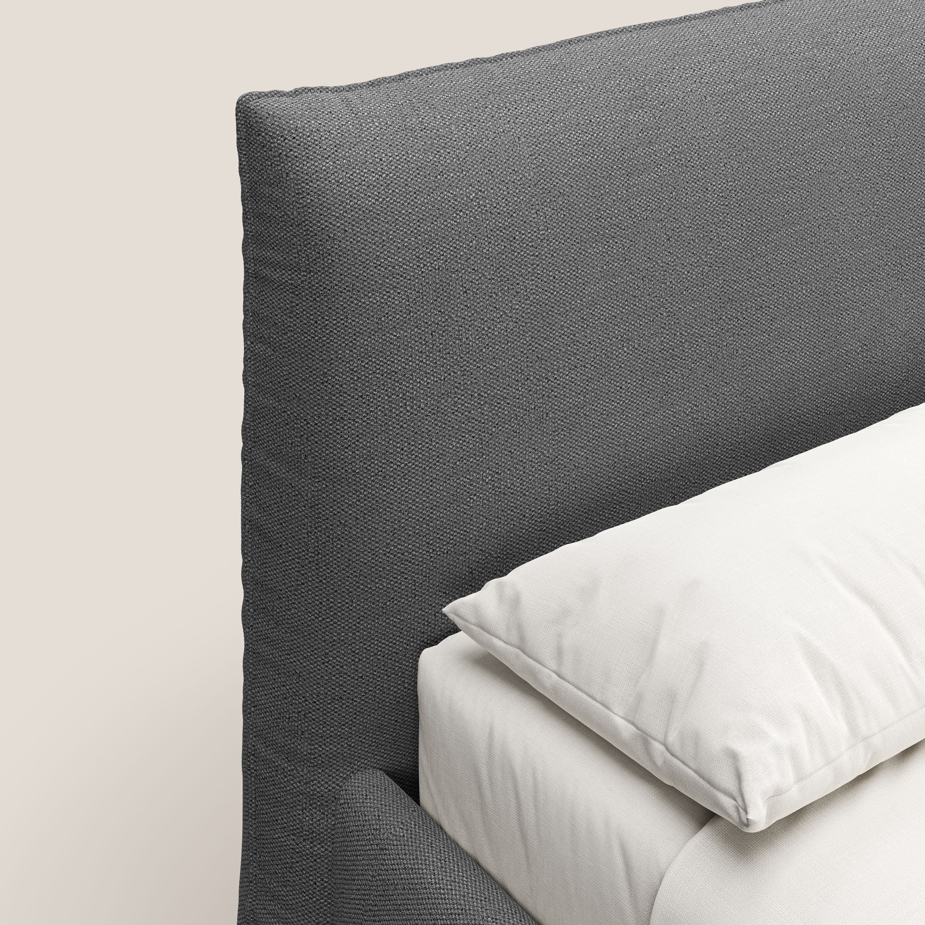 EROS lit rembourré en duvet d'oie avec coffre de rangement en bouclette précieuse détachable T16 anthracite - Image 6