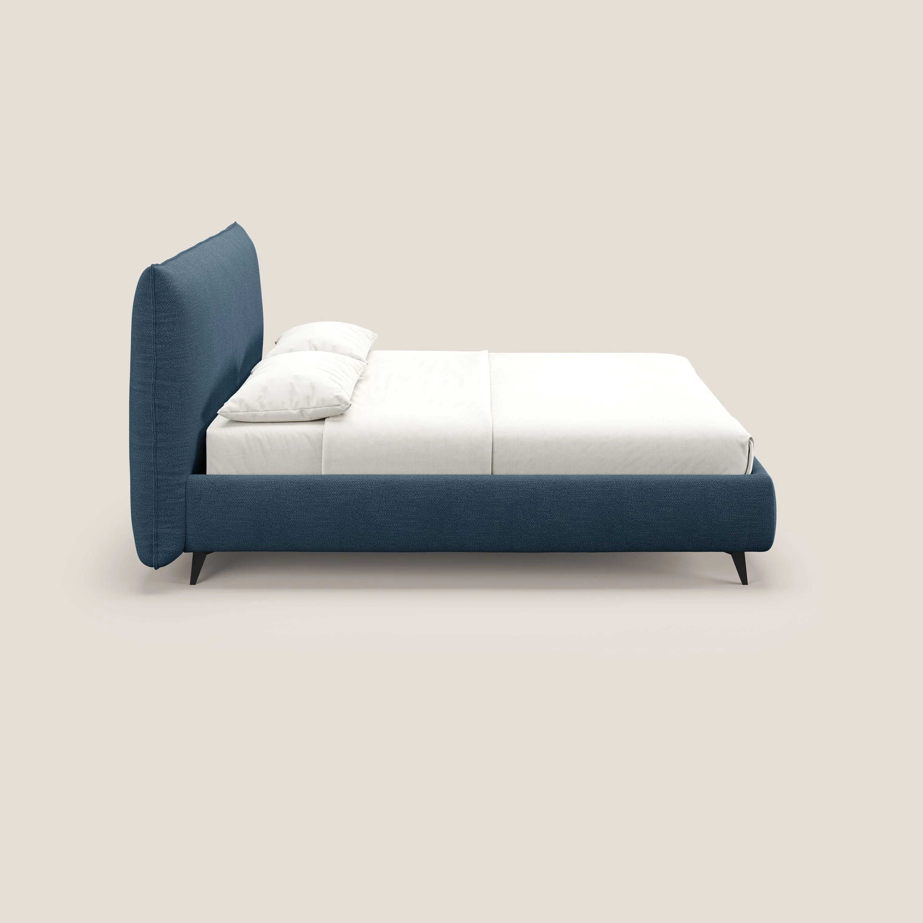 EROS lit rembourré en duvet d'oie avec coffre de rangement en bouclette précieuse détachable T16 bleu - Image 4