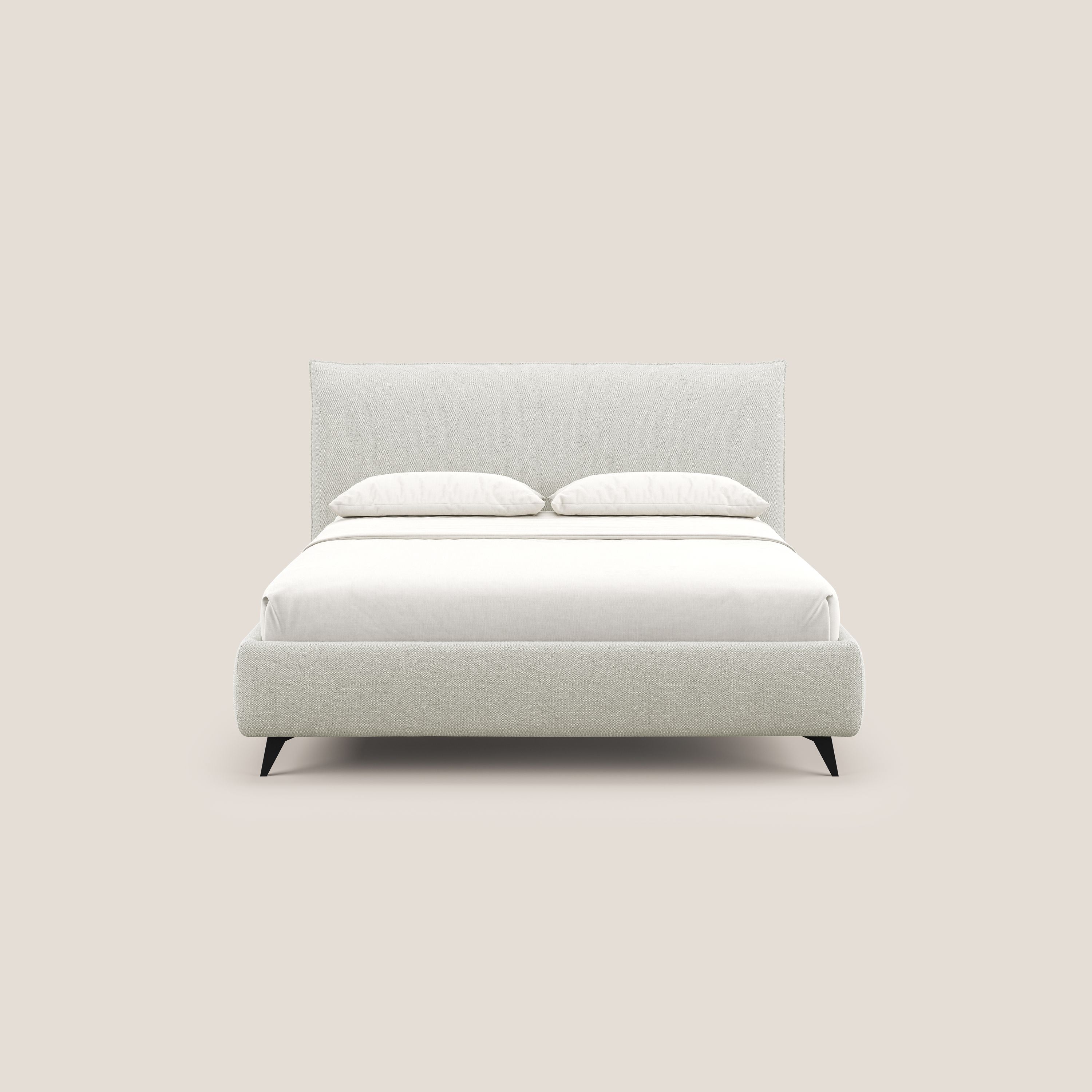 EROS lit rembourré en duvet d'oie avec coffre de rangement en bouclette précieuse détachable T16 crÚme - Image 4