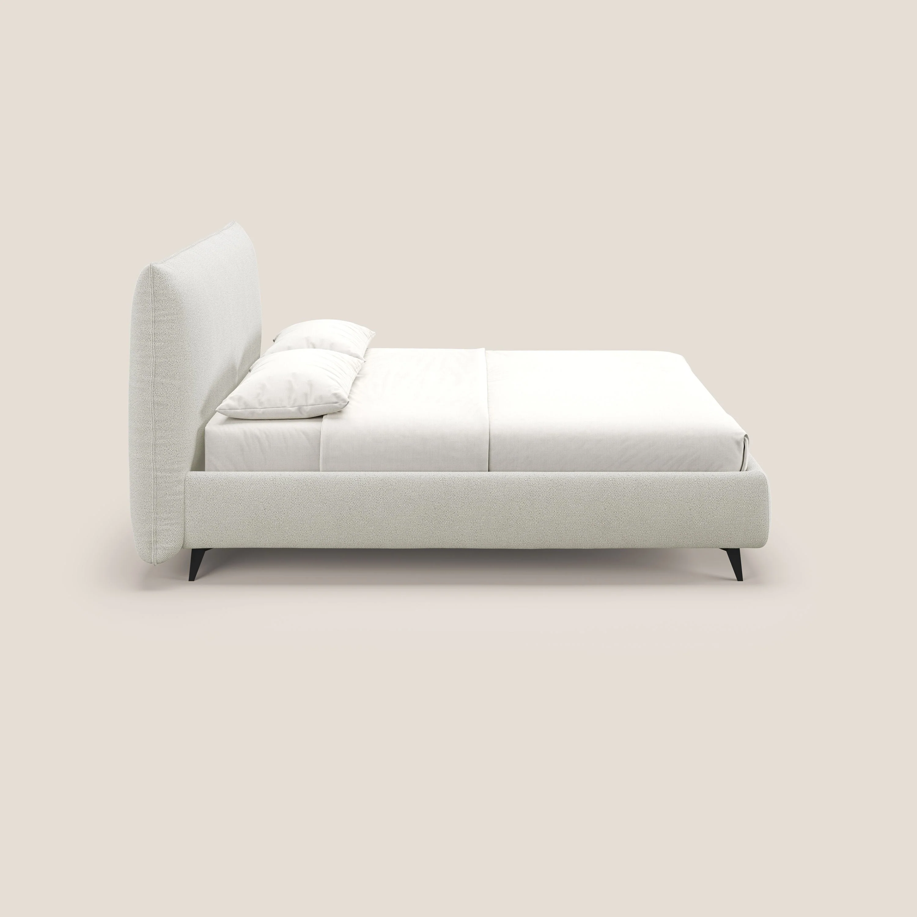 EROS lit rembourré en duvet d'oie avec coffre de rangement en bouclette précieuse détachable T16 crÚme - Image 5