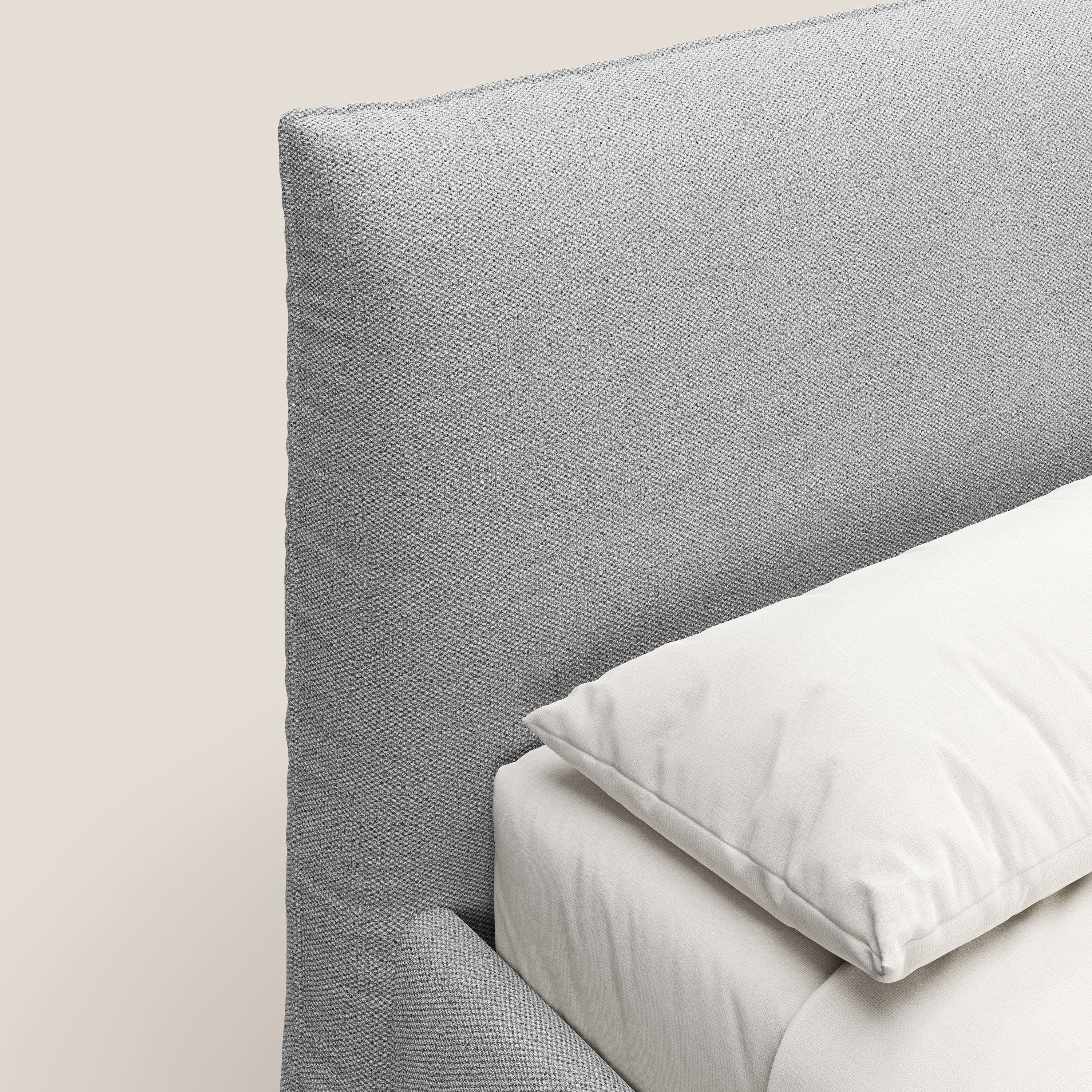 EROS lit rembourré en duvet d'oie avec coffre de rangement en bouclette précieuse détachable T16 gris - Image 6