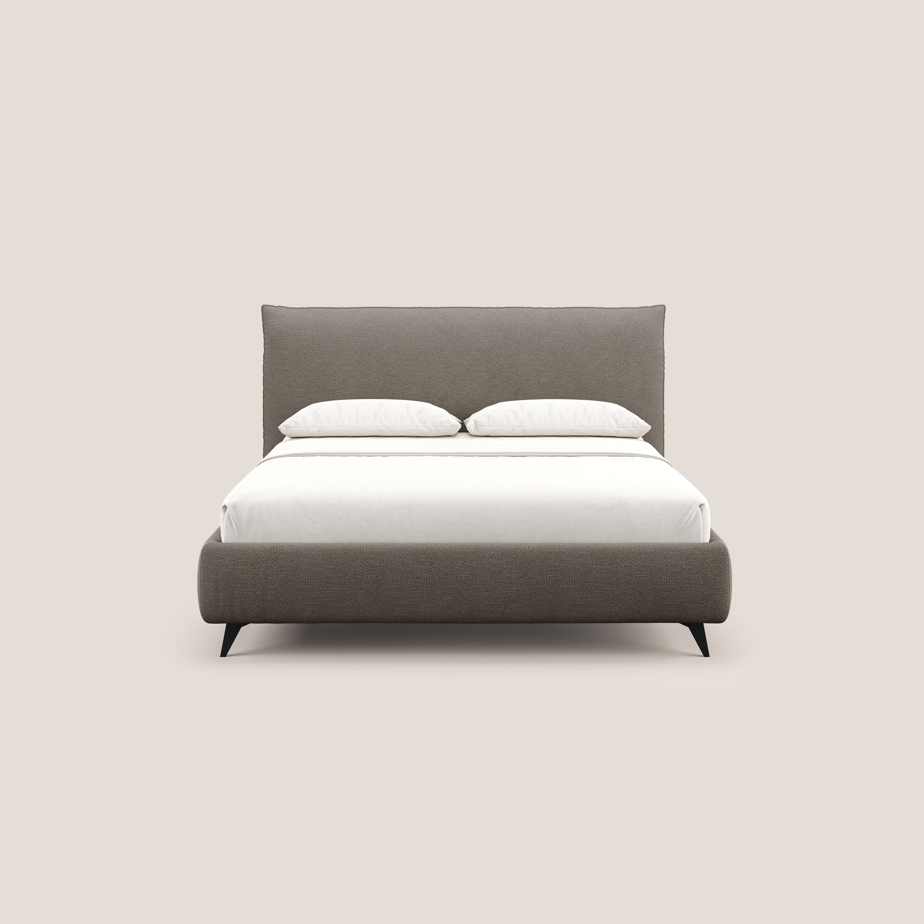 EROS lit rembourré en duvet d'oie avec coffre de rangement en bouclette précieuse détachable T16 marron - Image 3