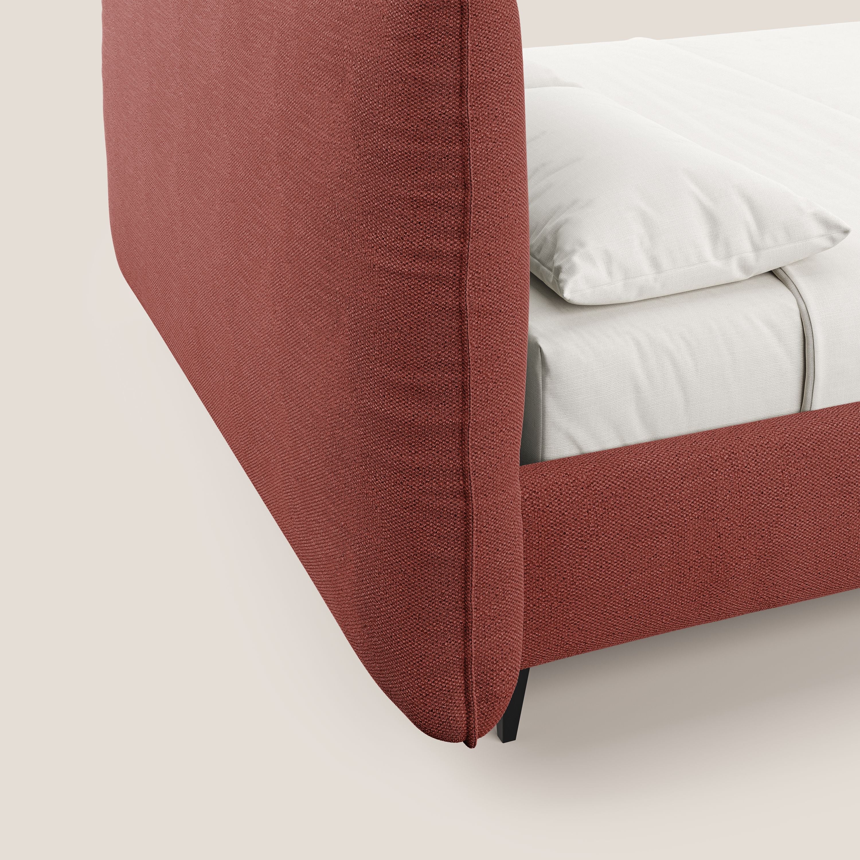 EROS lit rembourré en duvet d'oie avec coffre de rangement en bouclette précieuse détachable T16 rouge - Image 7