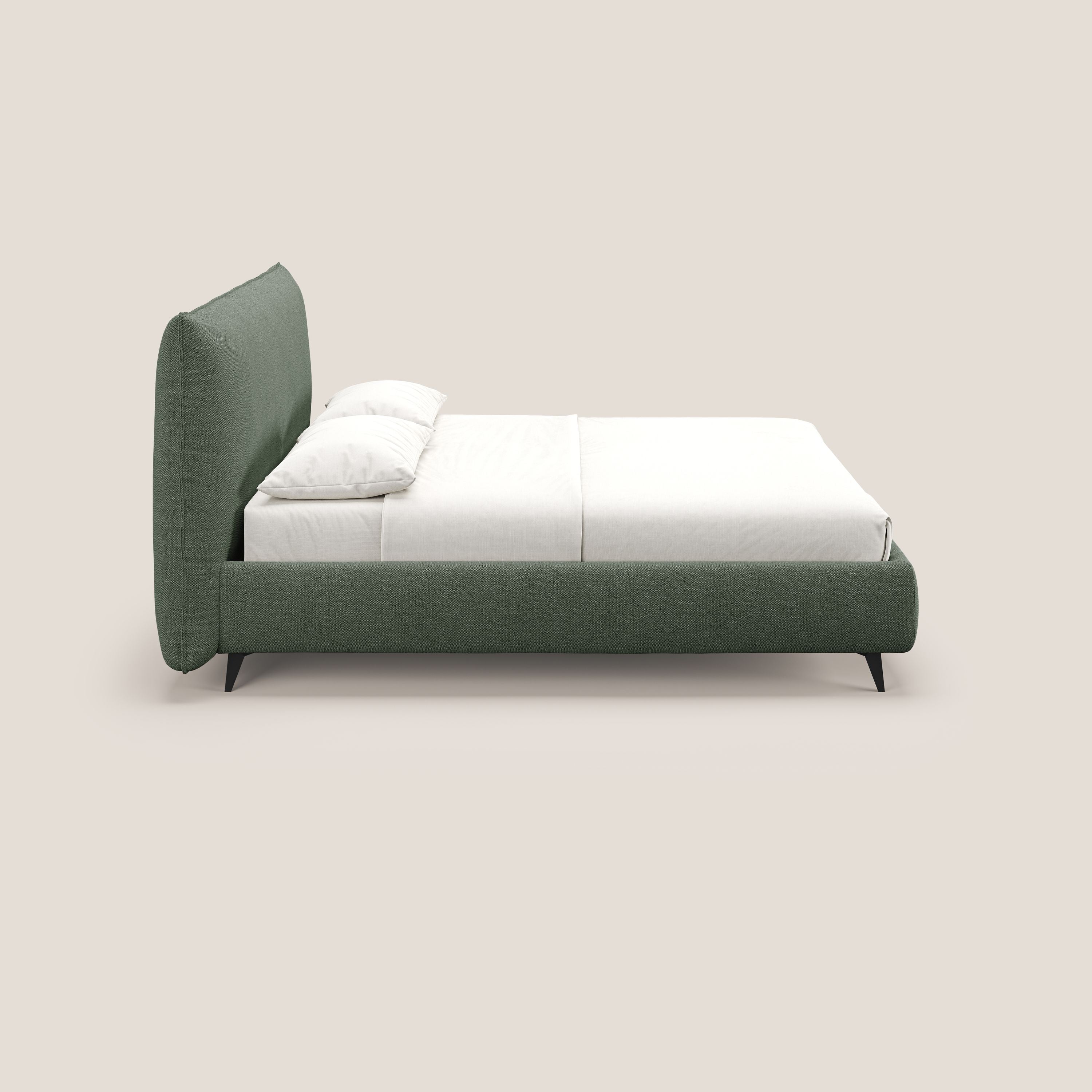 EROS lit rembourré en duvet d'oie avec coffre de rangement en bouclette précieuse détachable T16 vert - Image 4
