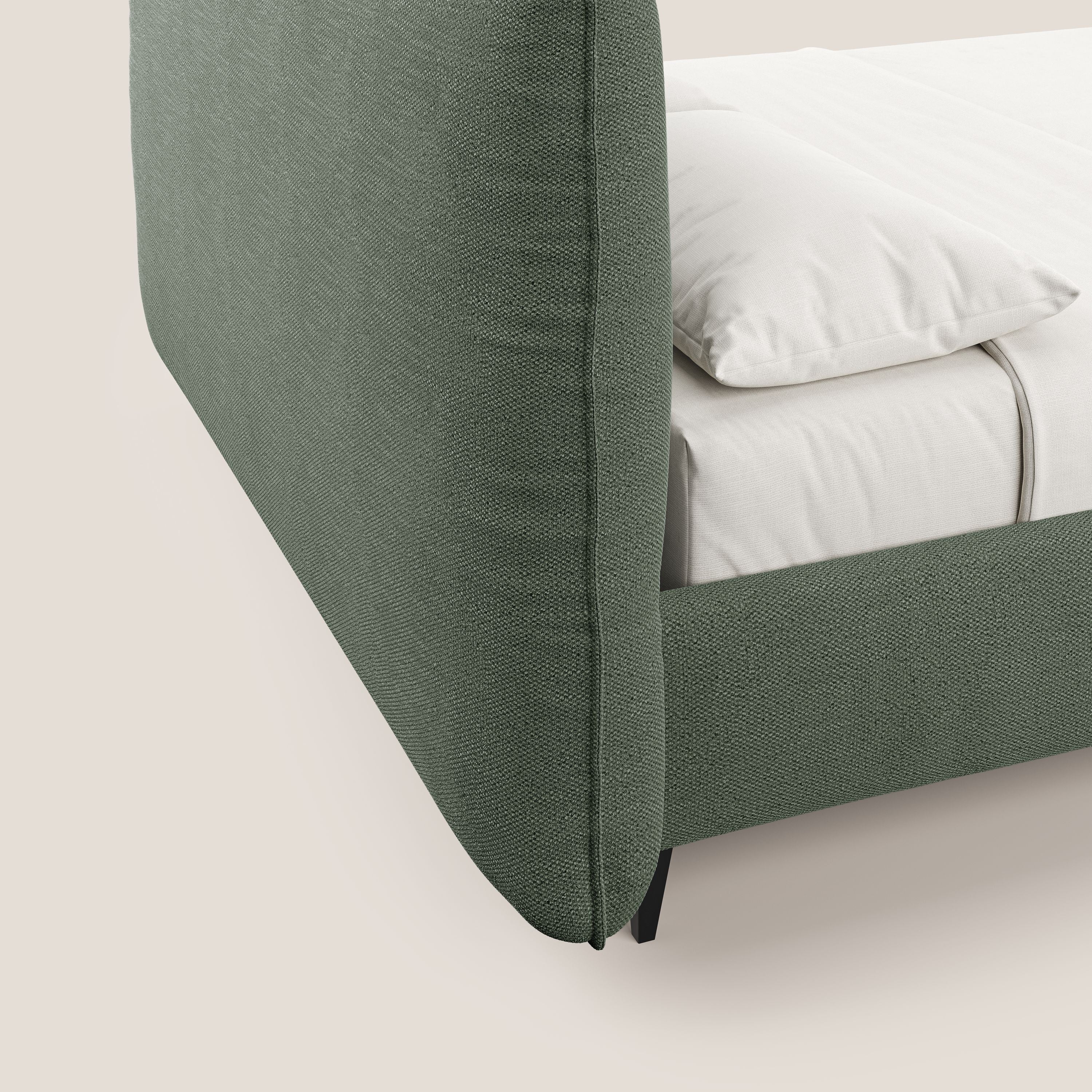 EROS lit rembourré en duvet d'oie avec coffre de rangement en bouclette précieuse détachable T16 vert - Image 7