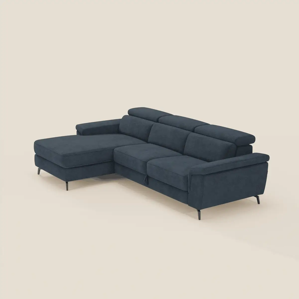 Estro CanapĂ© extractible et chaise longue - tĂȘtiĂšres inclinables en tissu impermĂ©able T14 bleu - Image 2