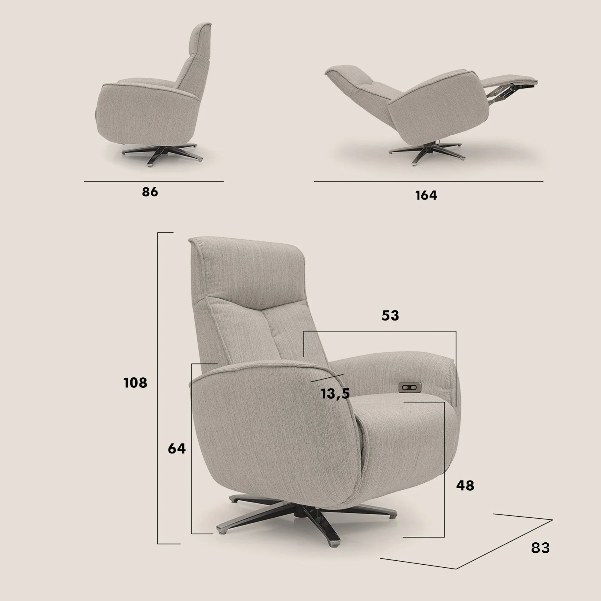 EVA fauteuil RELAX en tissu imperméable T02 rouge - Image 11
