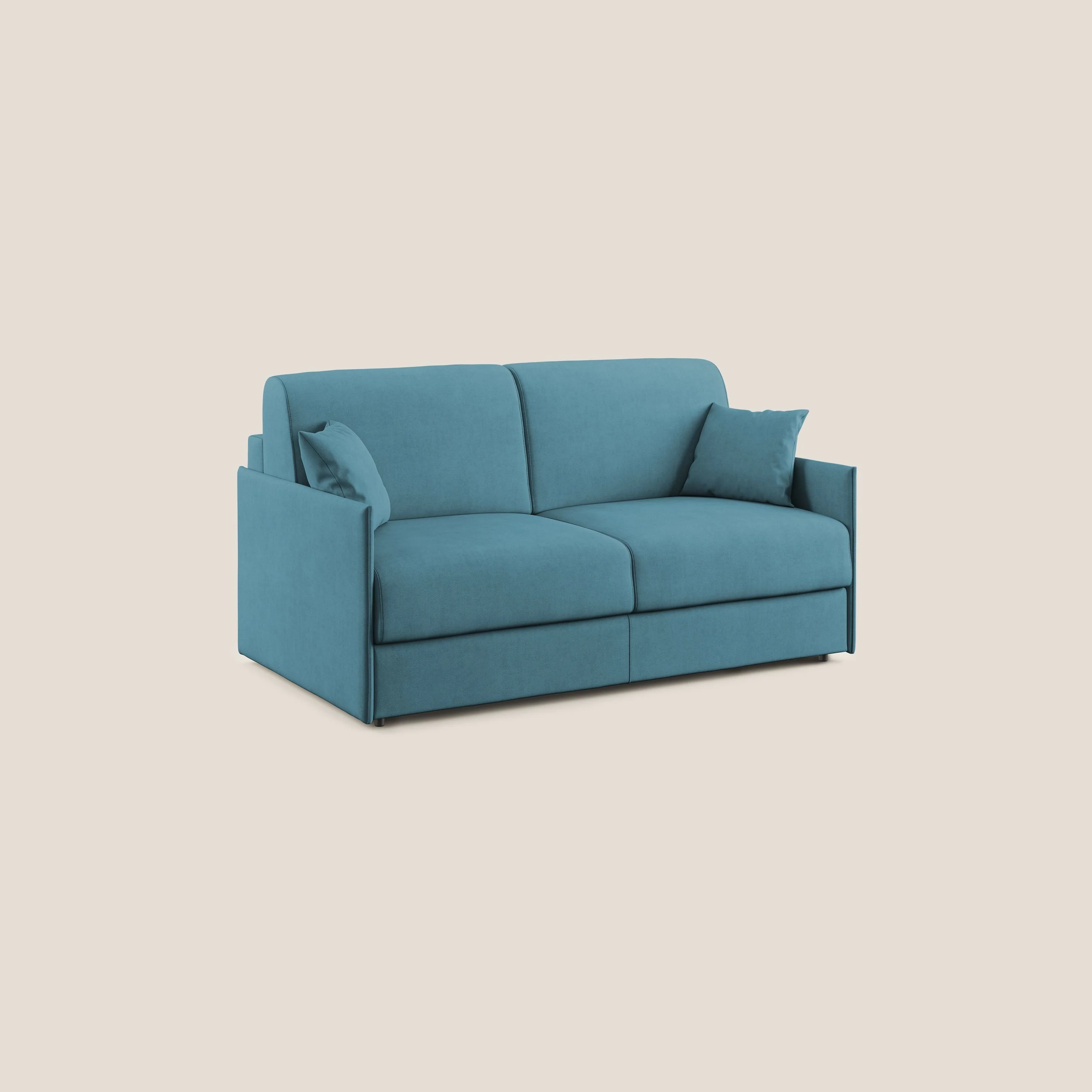 Evans canapé convertible en tissu doux imperméable T02 bleu ciel - Image 3