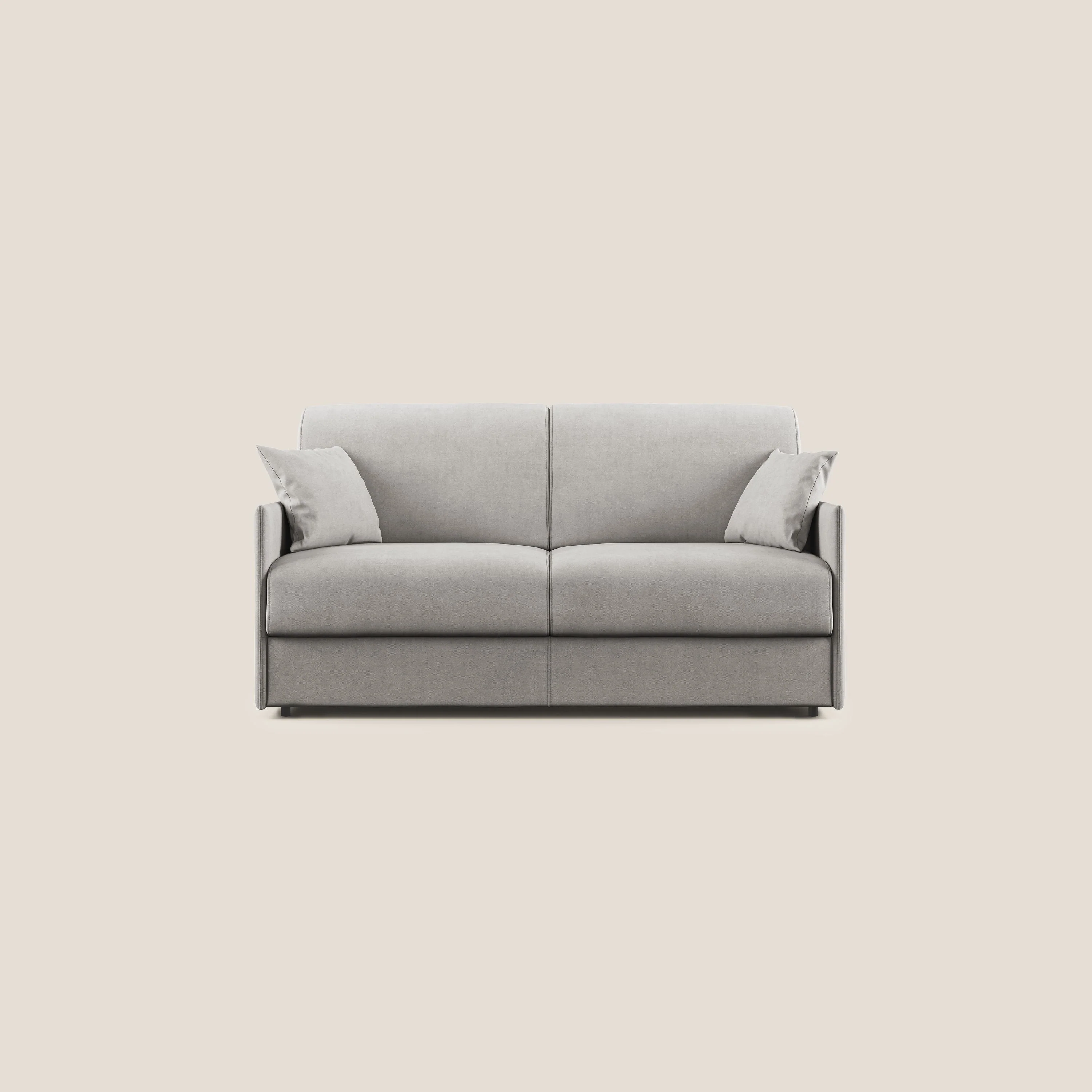 Evans canapé convertible en tissu doux imperméable T02 gris clair