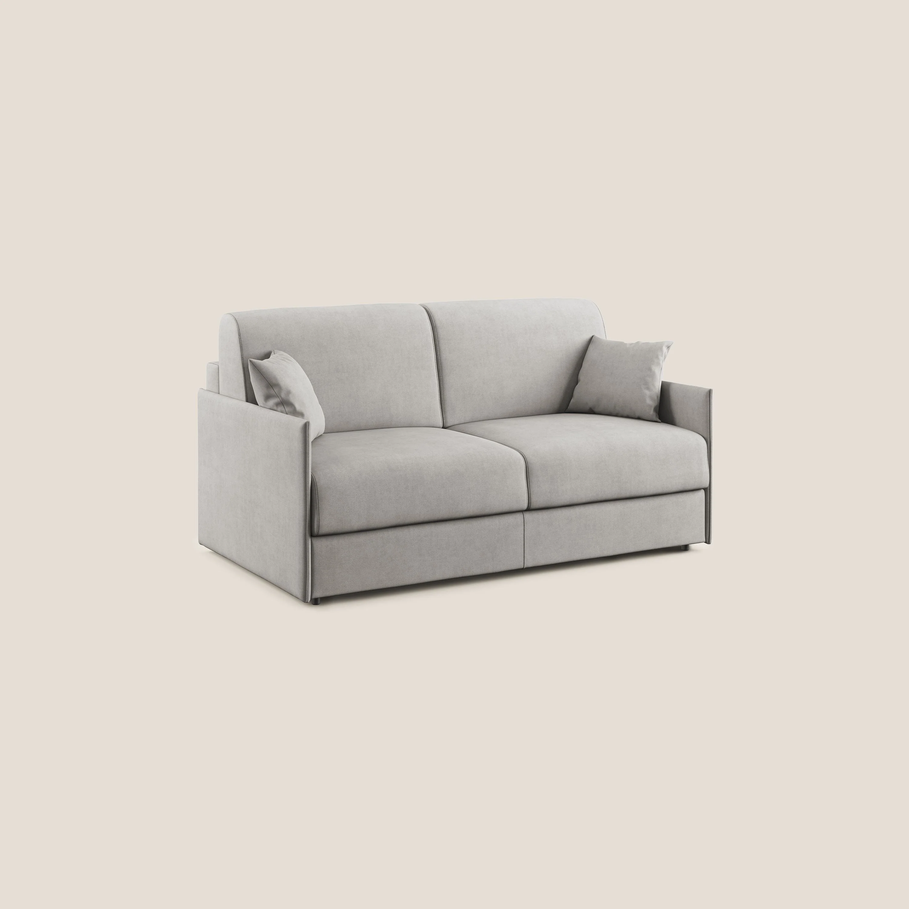 Evans canapé convertible en tissu doux imperméable T02 gris clair - Image 3
