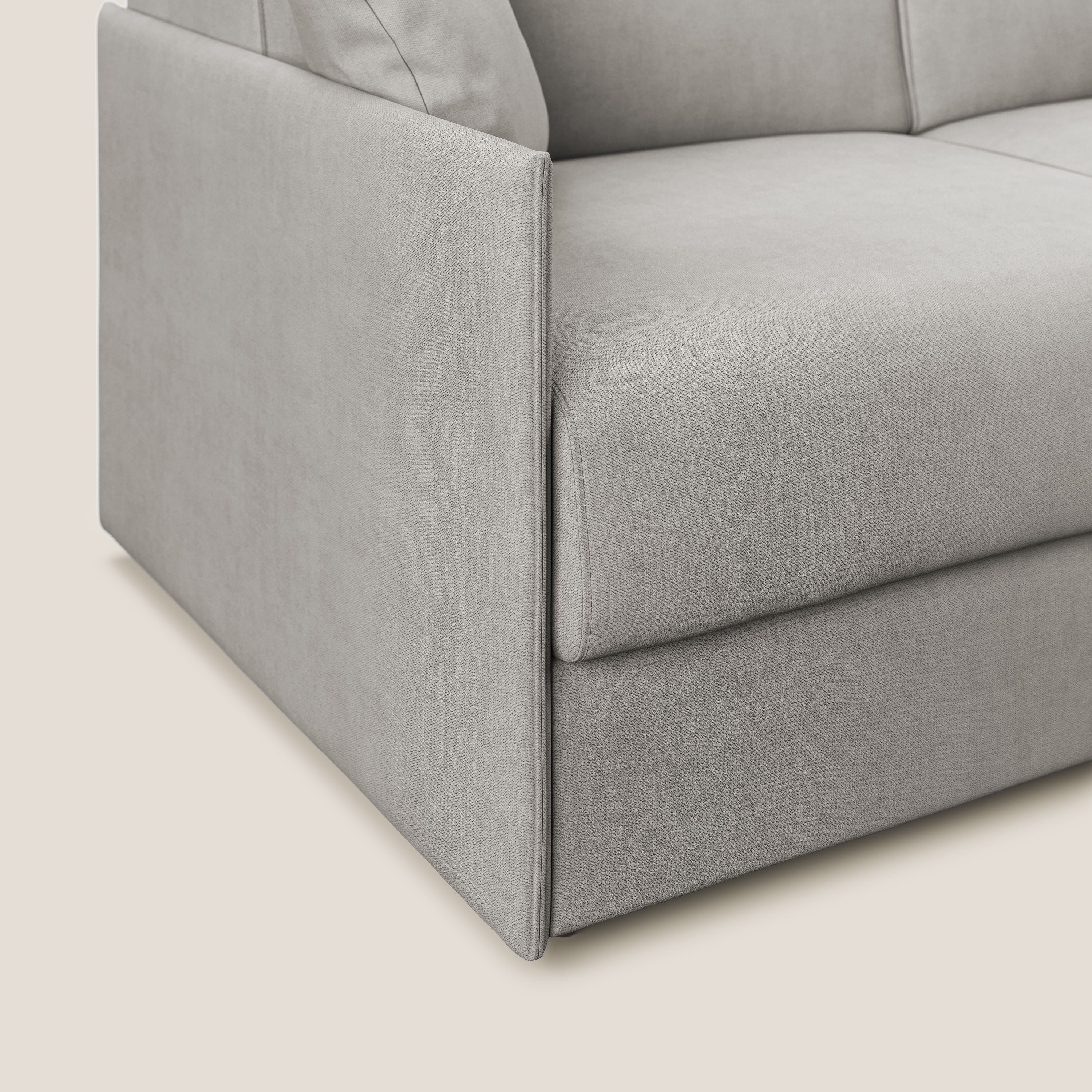 Evans canapé convertible en tissu doux imperméable T02 gris clair - Image 6