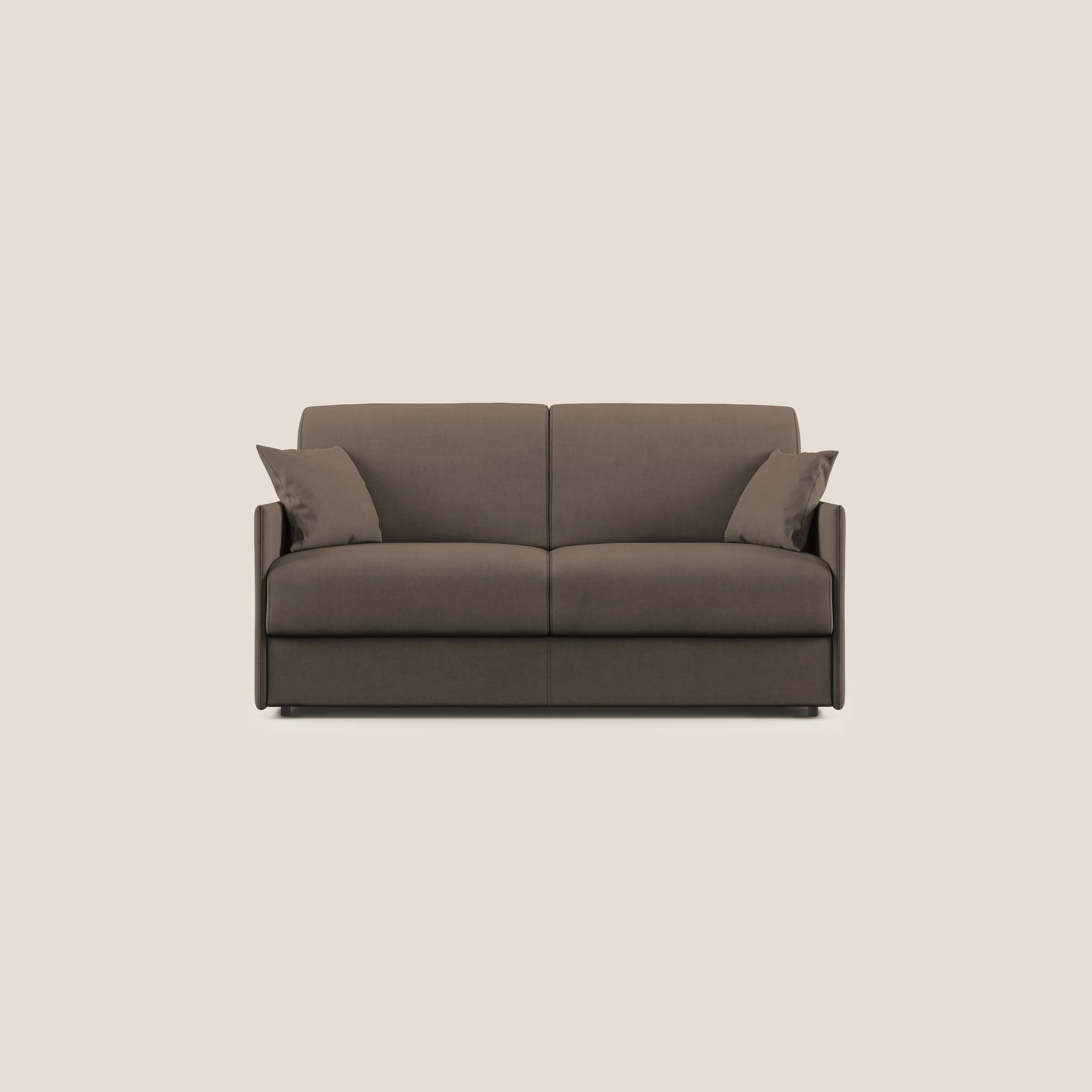 Evans canapé convertible en tissu doux imperméable T02 marron