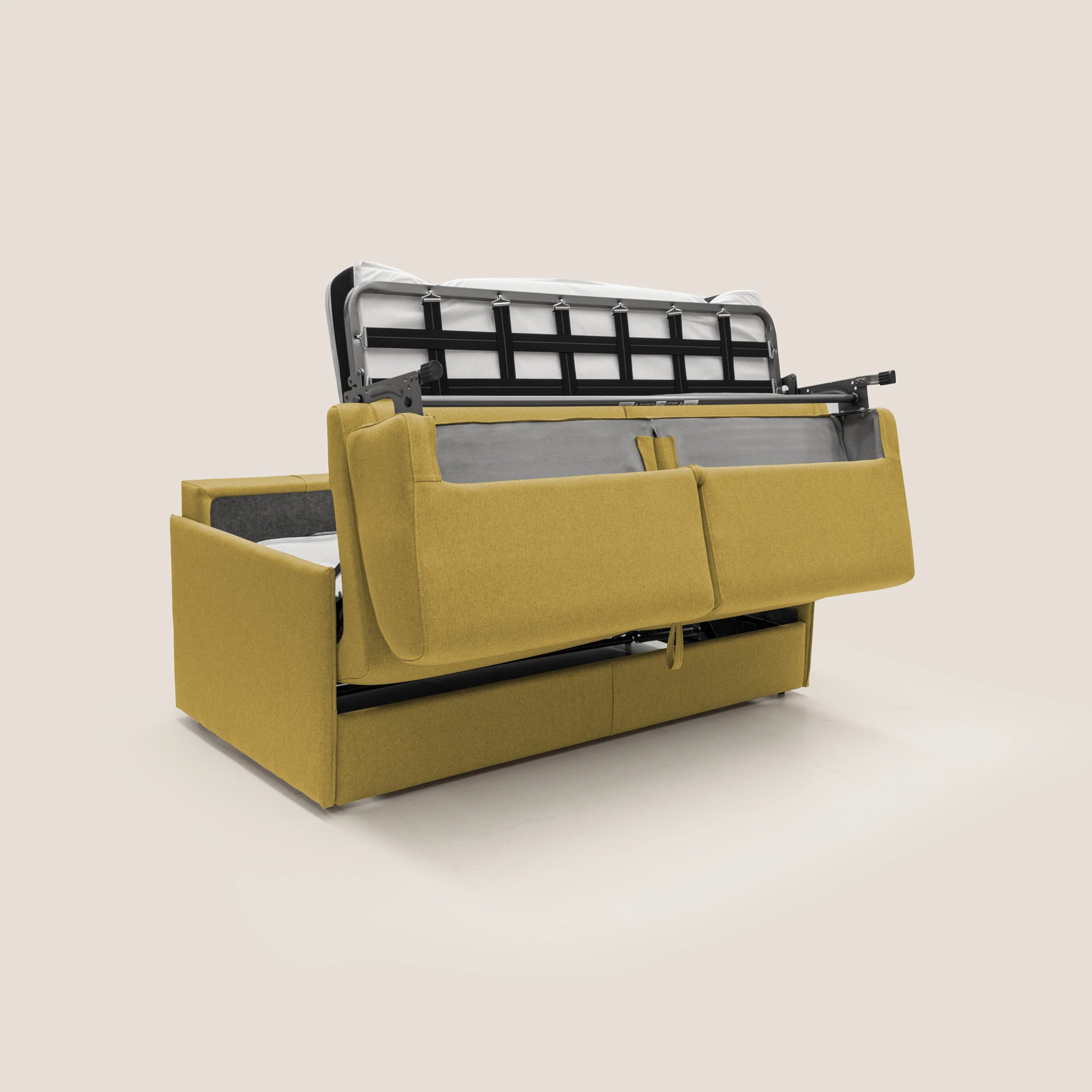 Evans Canapé convertible en tissu imperméable T13 jaune - Image 3